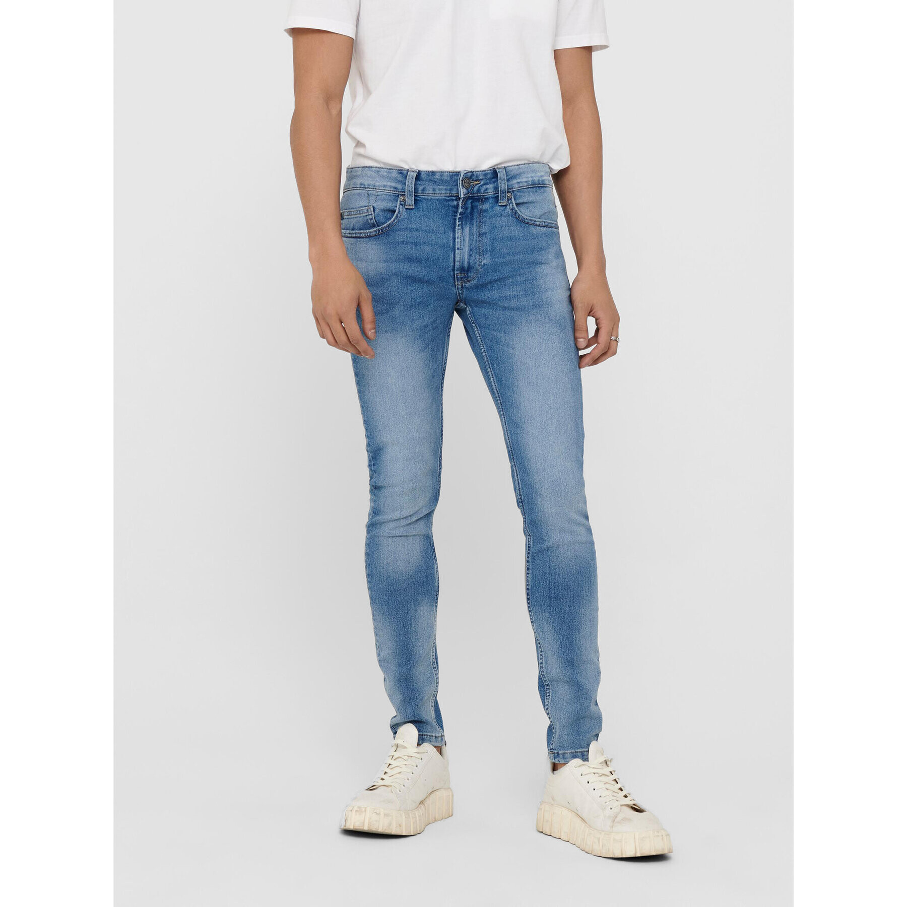 Only & Sons Jeansy Warp 22018252 Modrá Skinny Fit - Pepit.cz