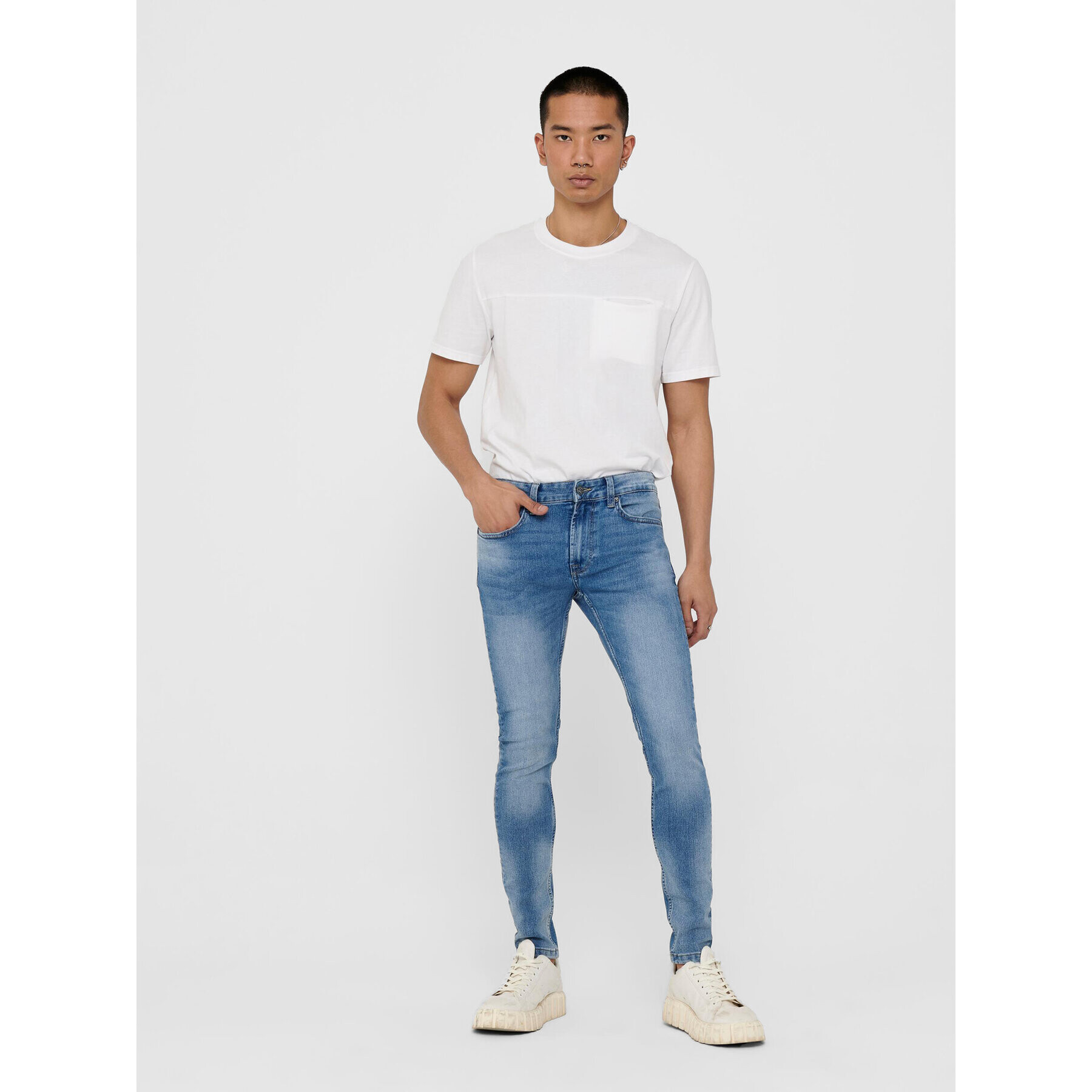 Only & Sons Jeansy Warp 22018252 Modrá Skinny Fit - Pepit.cz