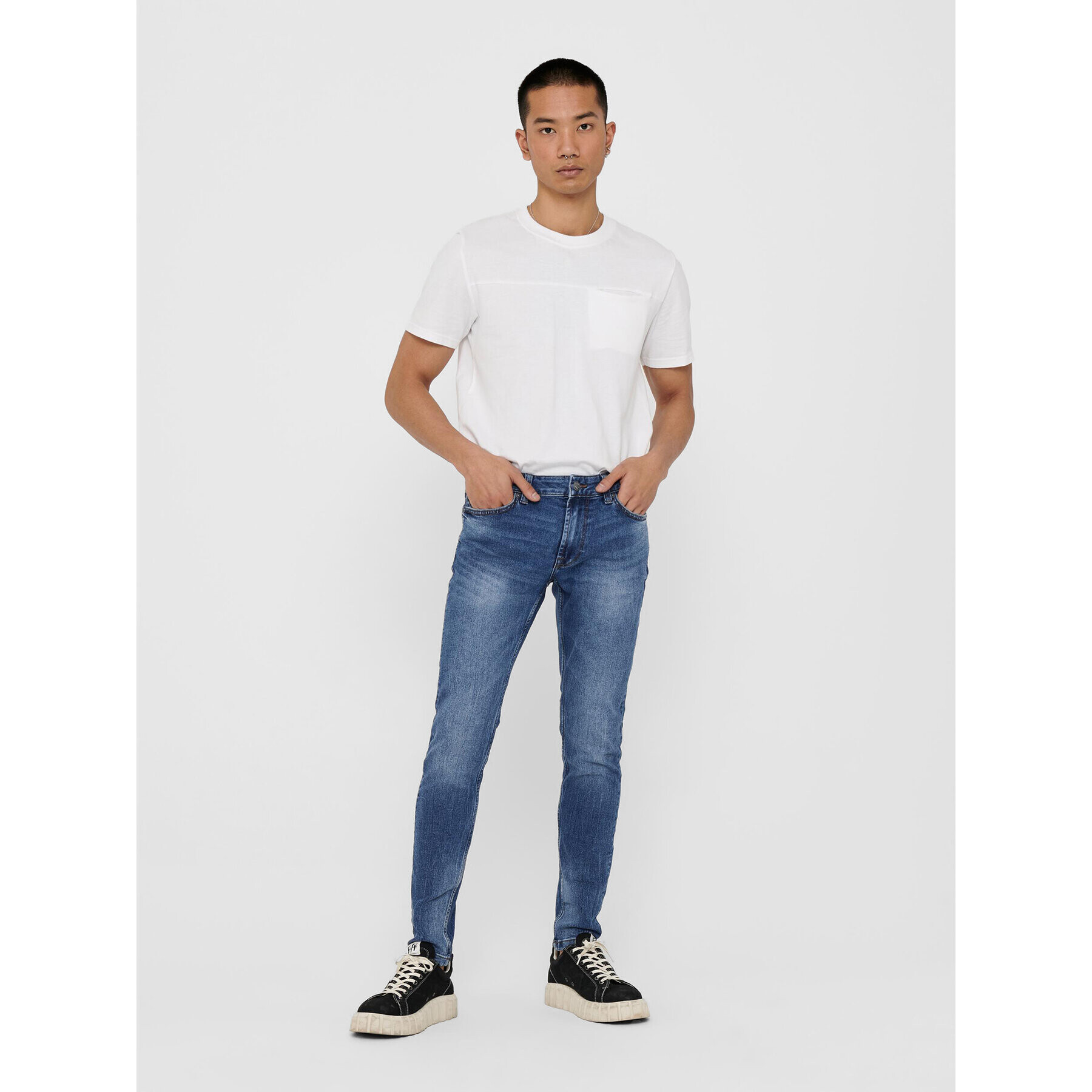 Only & Sons Jeansy Warp 22018256 Tmavomodrá Skinny Fit - Pepit.cz