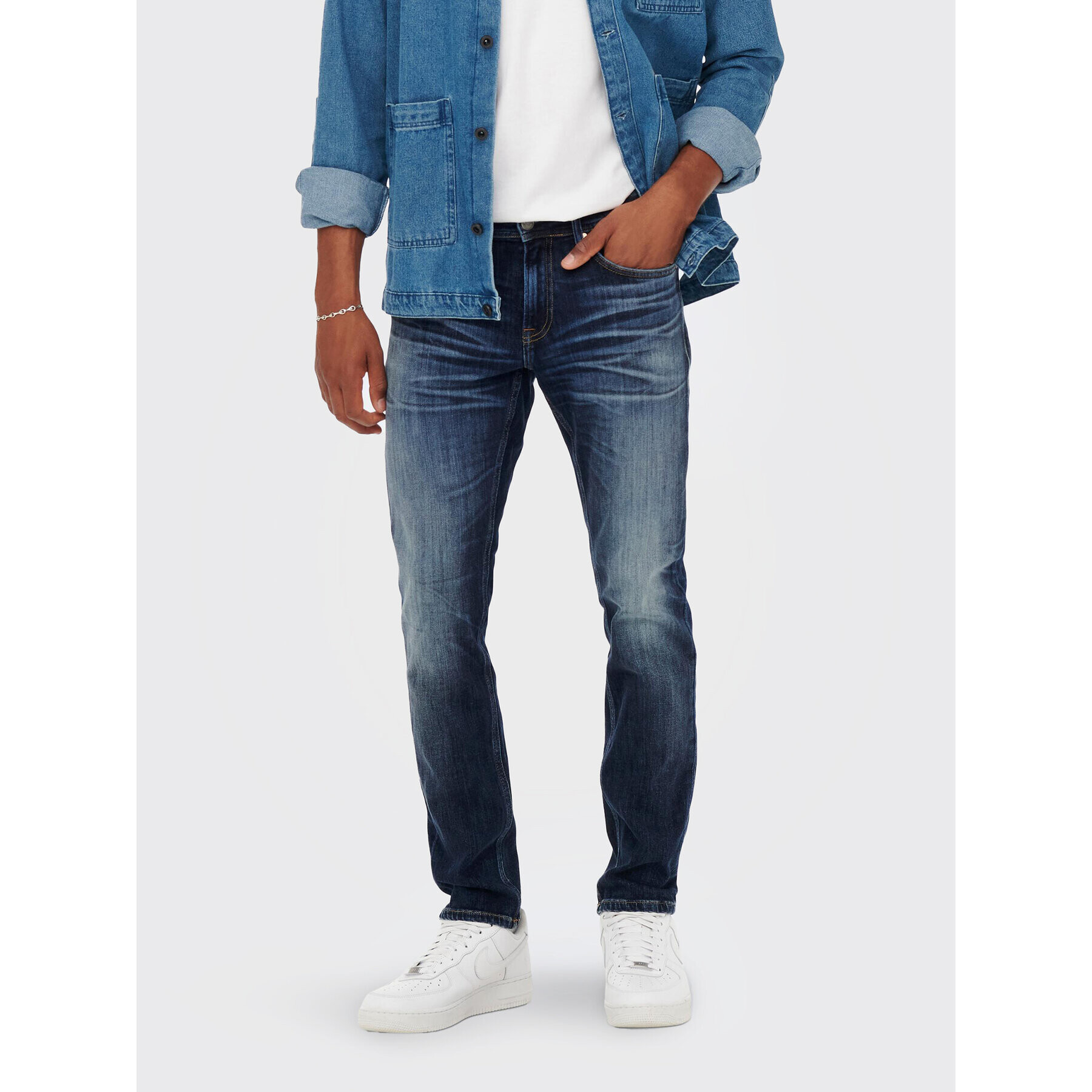 Only & Sons Jeansy Weft 22023251 Tmavomodrá Regular Fit - Pepit.cz