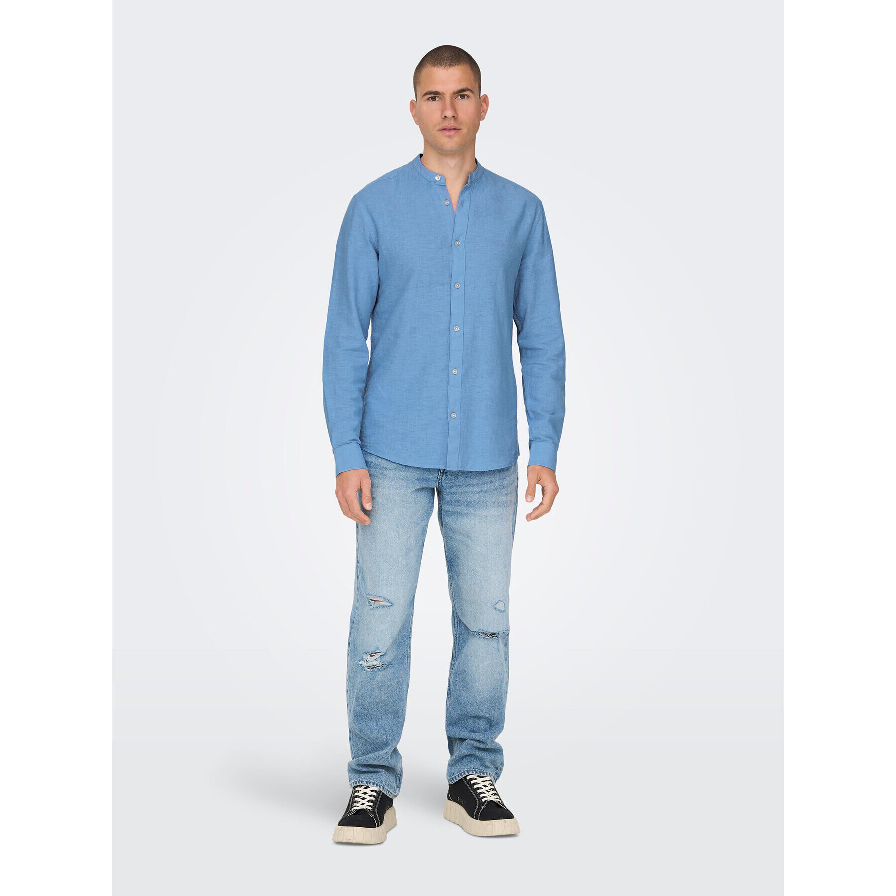 Only & Sons Košile 22019173 Modrá Slim Fit - Pepit.cz