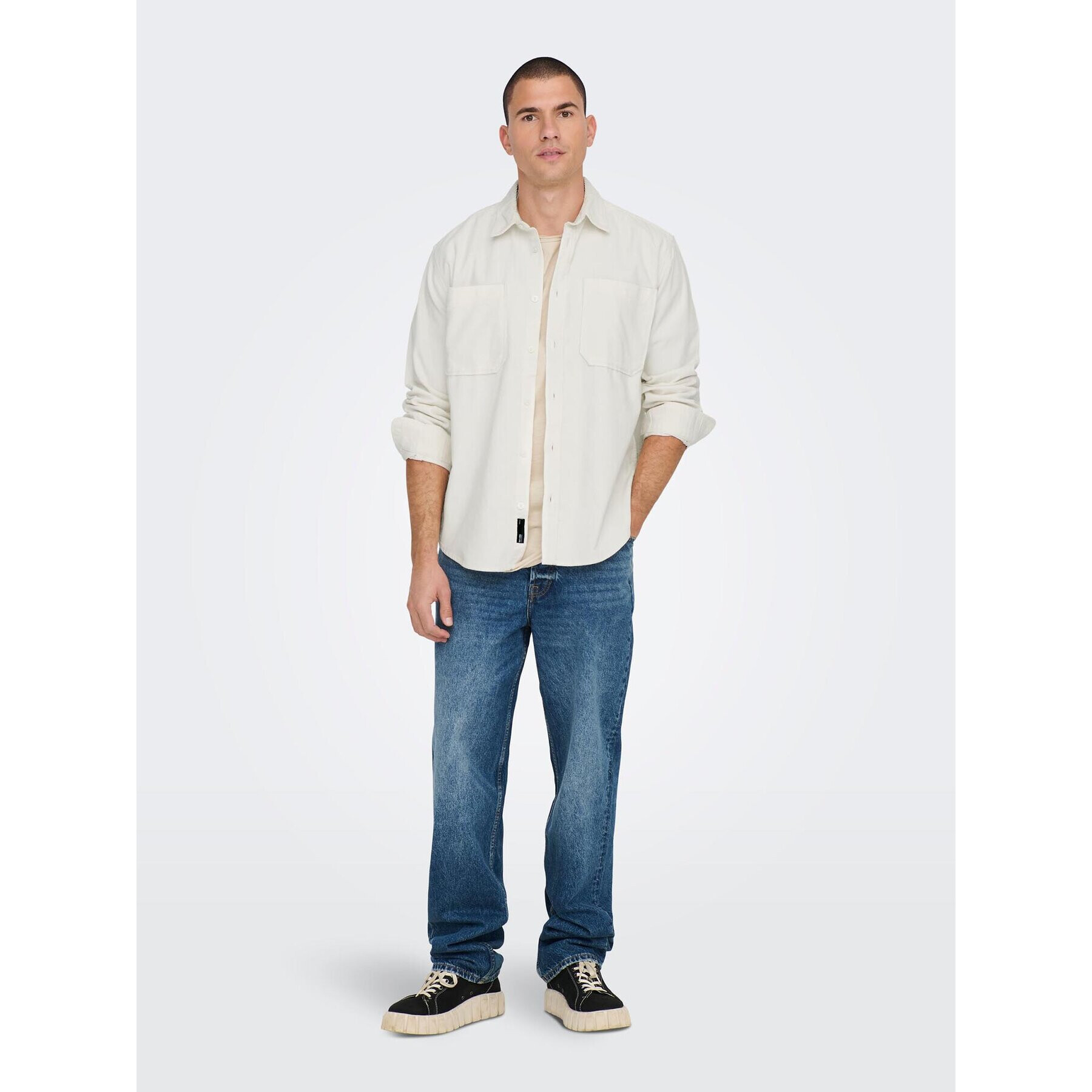 Only & Sons Košile 22024716 Bílá Relaxed Fit - Pepit.cz