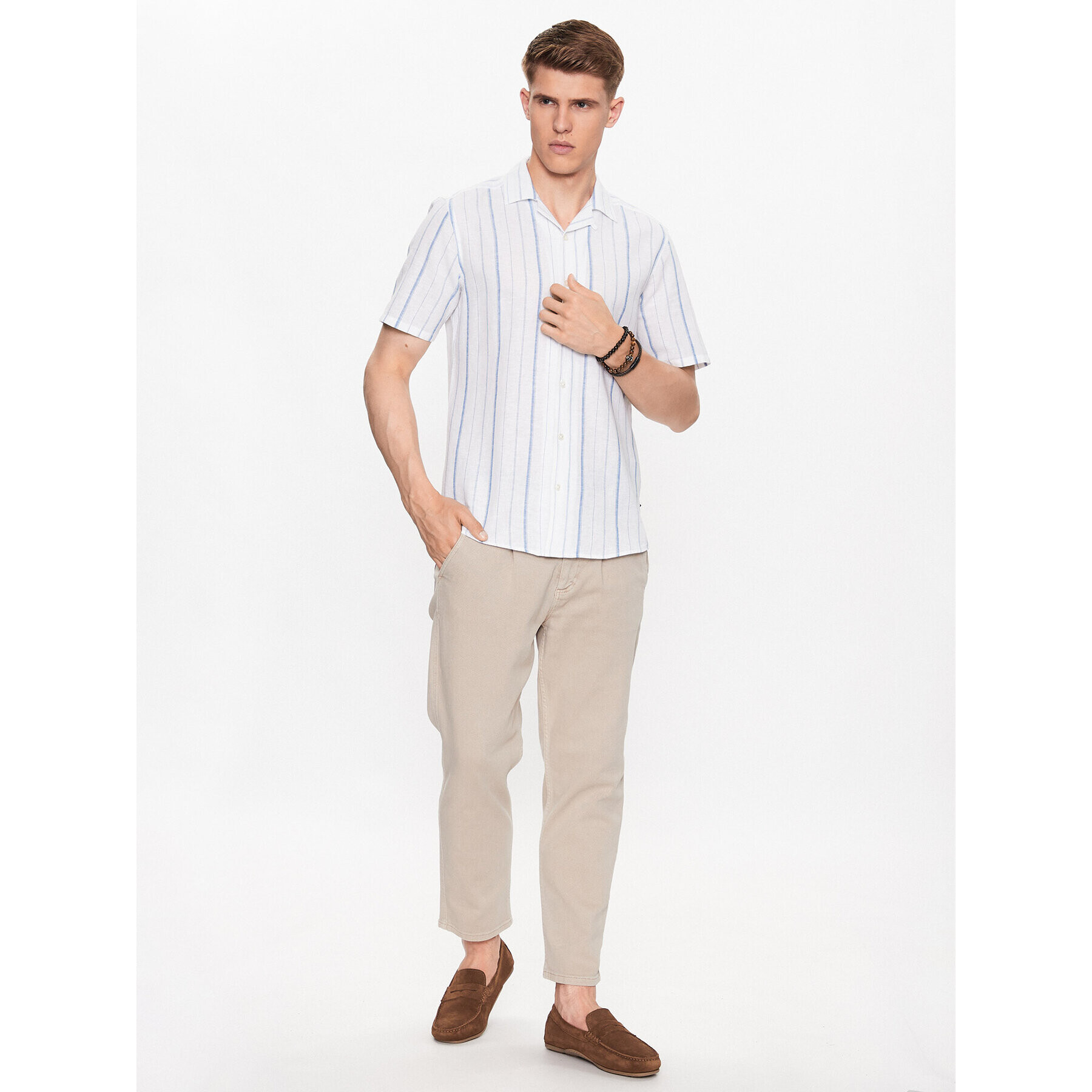 Only & Sons Košile 22025117 Bílá Slim Fit - Pepit.cz