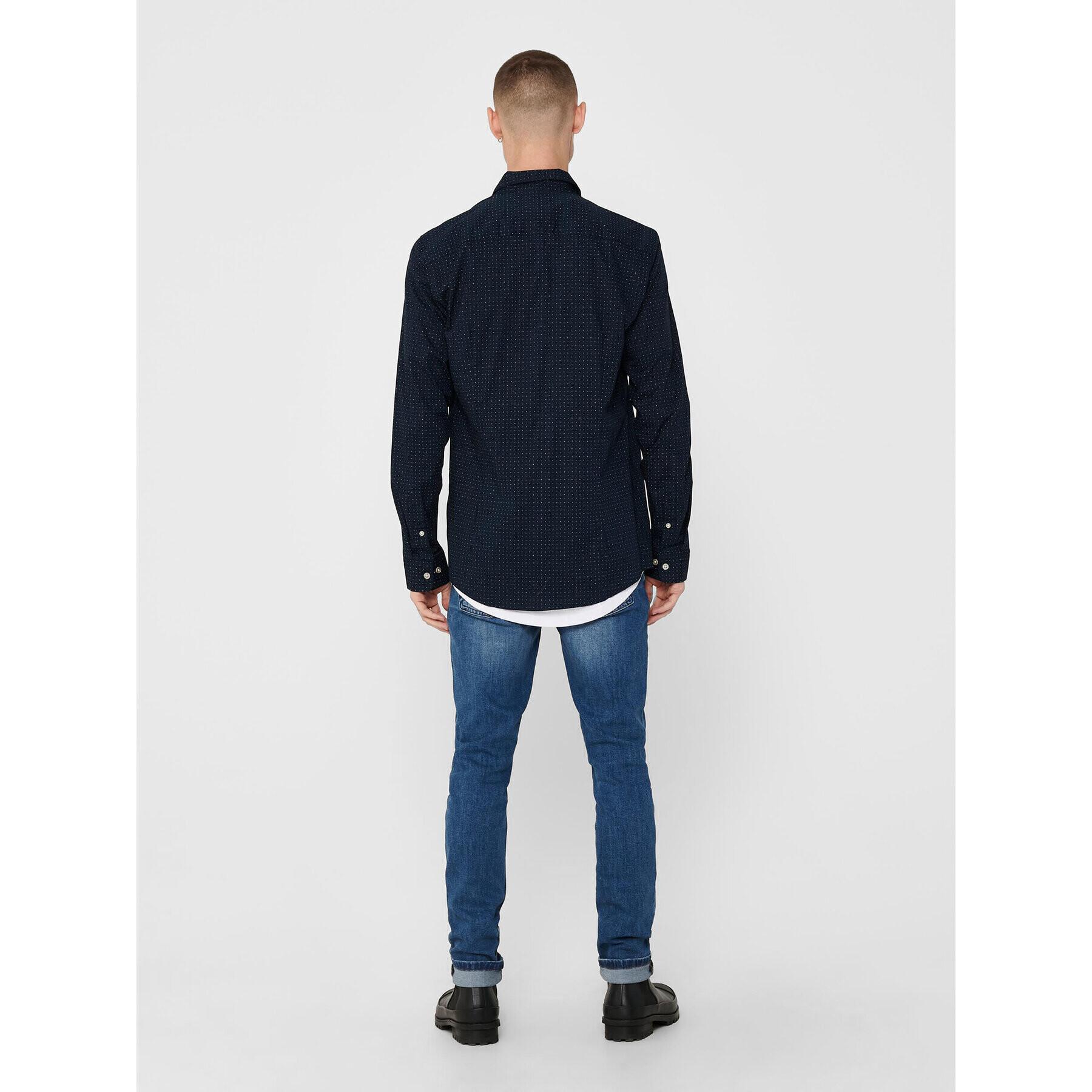 Only & Sons Košile Bart 22017573 Tmavomodrá Slim Fit - Pepit.cz