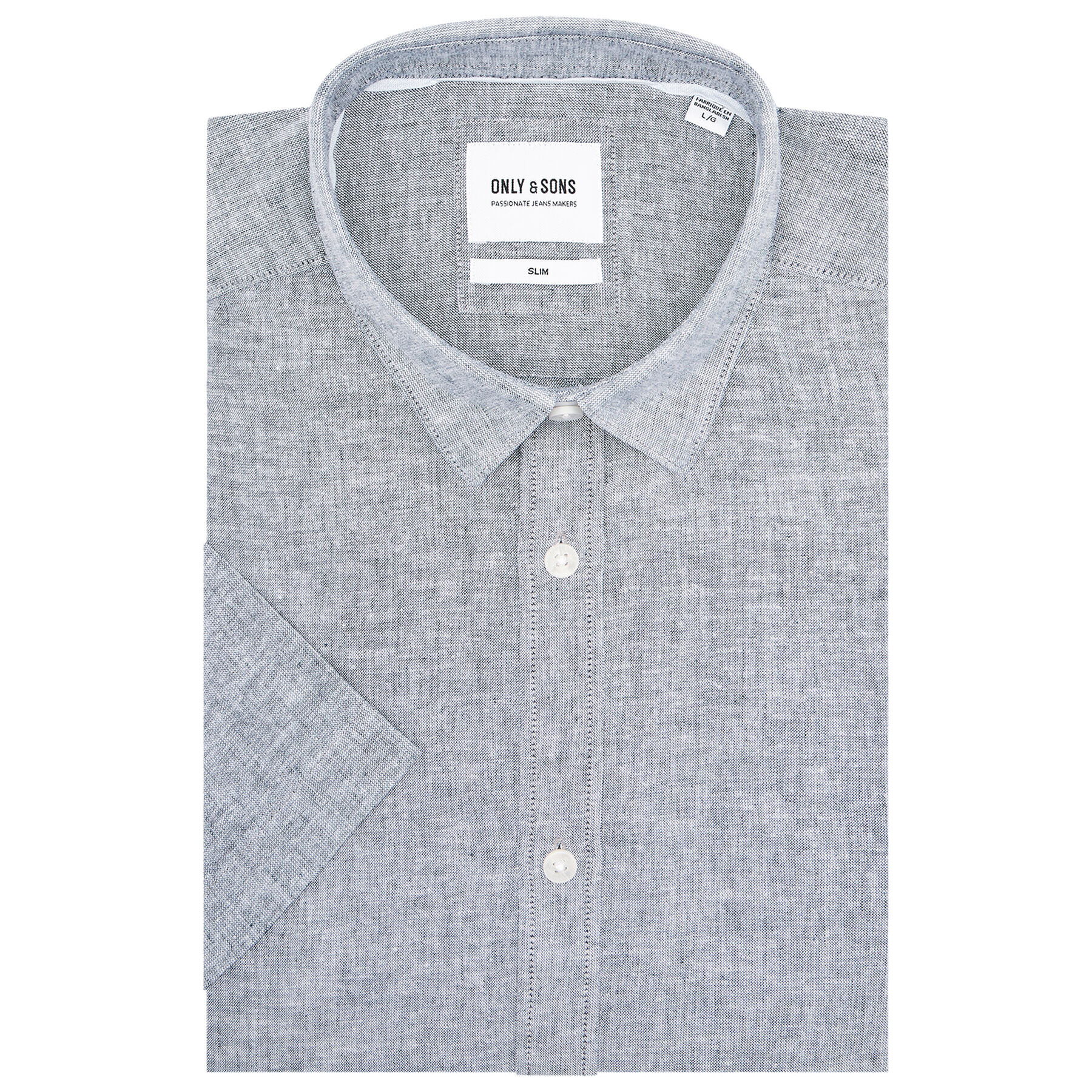 Only & Sons Košile Caiden 22009885 Šedá Slim Fit - Pepit.cz