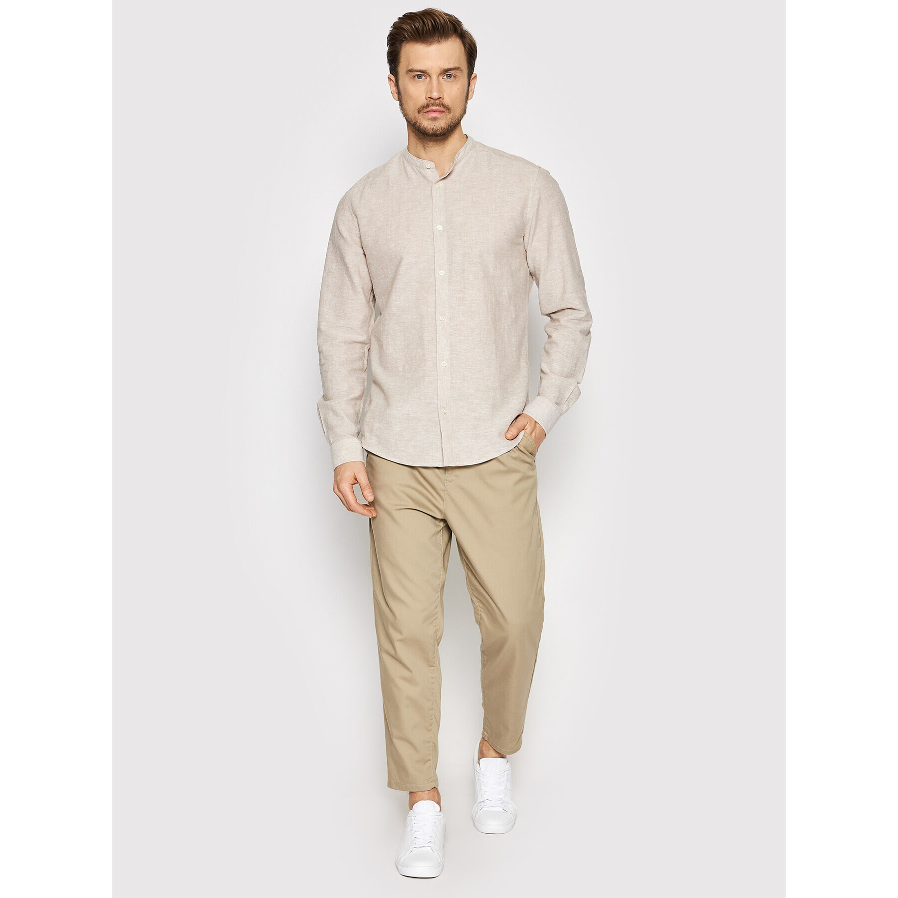 Only & Sons Košile Caiden 22019173 Béžová Regular Fit - Pepit.cz