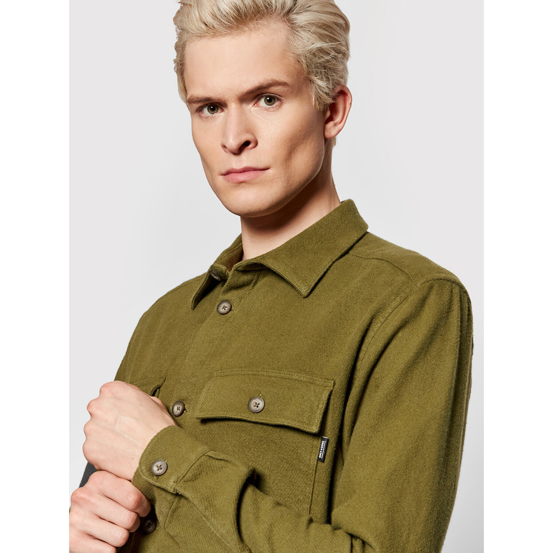 Only & Sons Košile Scott 22021239 Zelená Regular Fit - Pepit.cz