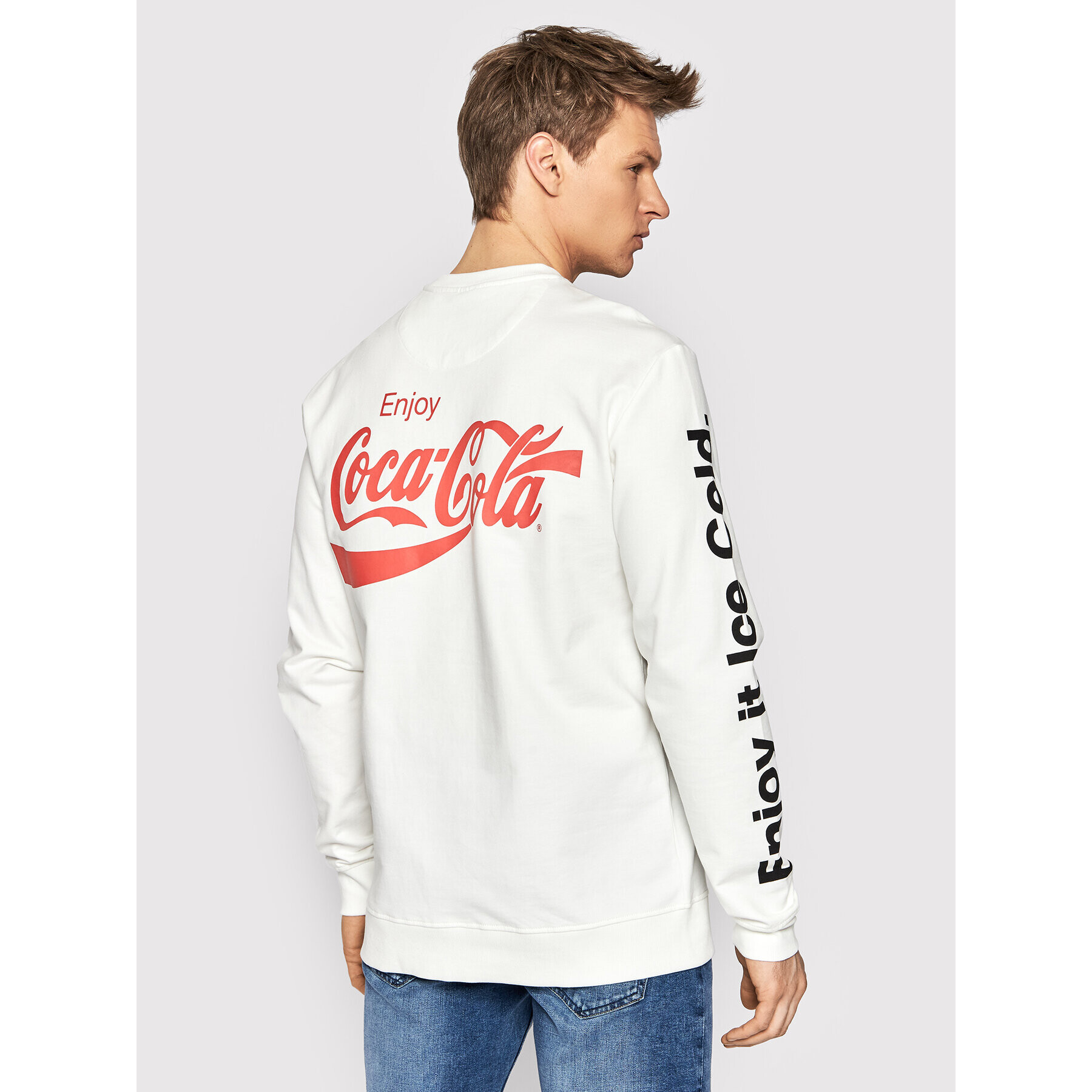 Only & Sons Mikina COCA-COLA 22023352 Bílá Regular Fit - Pepit.cz