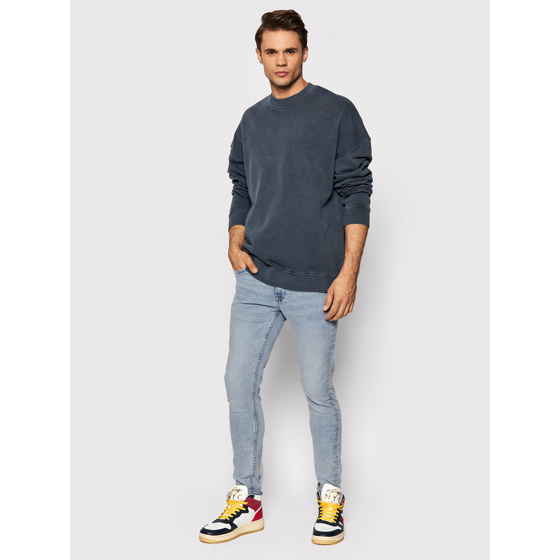 Only & Sons Mikina Ron 22020929 Tmavomodrá Relaxed Fit - Pepit.cz