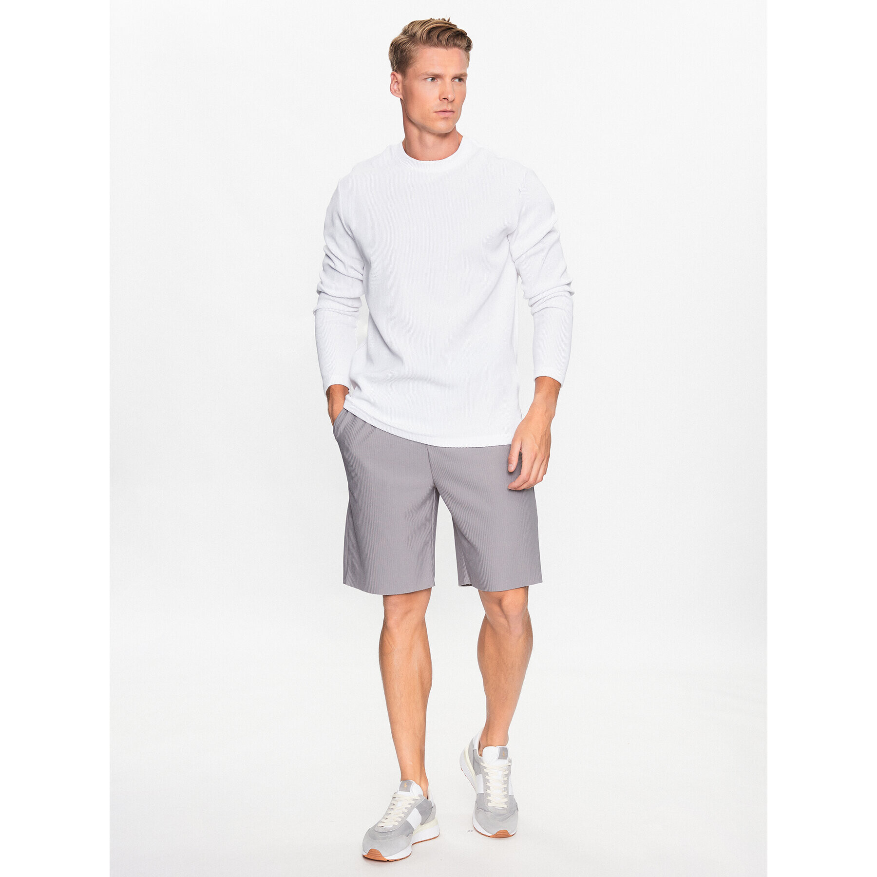 Only & Sons Šortky z materiálu 22025037 Šedá Loose Fit - Pepit.cz