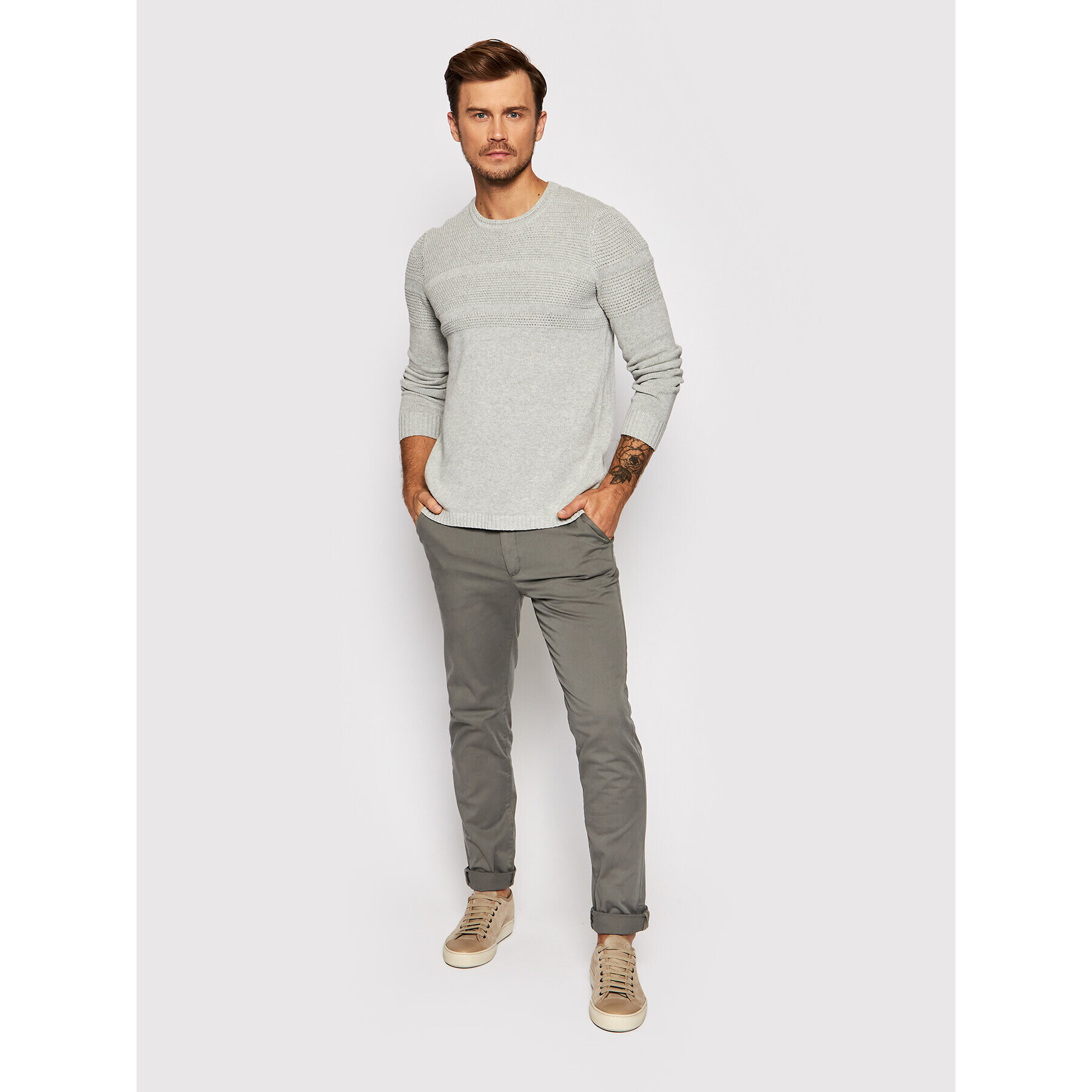 Only & Sons Svetr Bace 22020639 Šedá Regular Fit - Pepit.cz