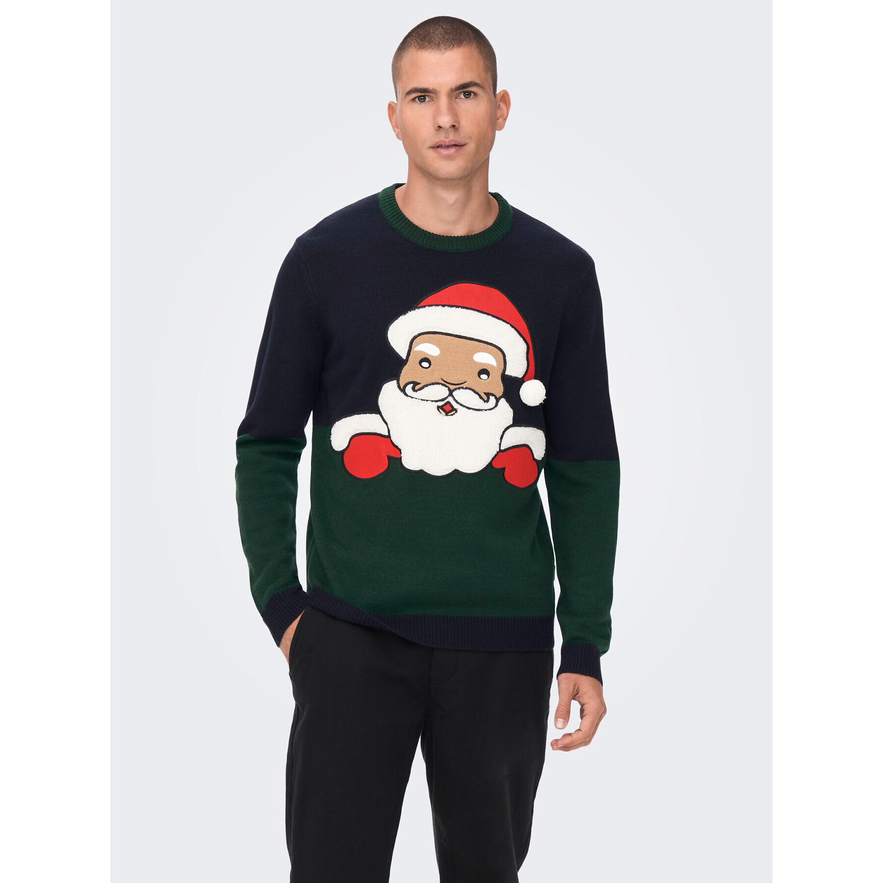 Only & Sons Svetr Xmas 22023346 Tmavomodrá Regular Fit - Pepit.cz