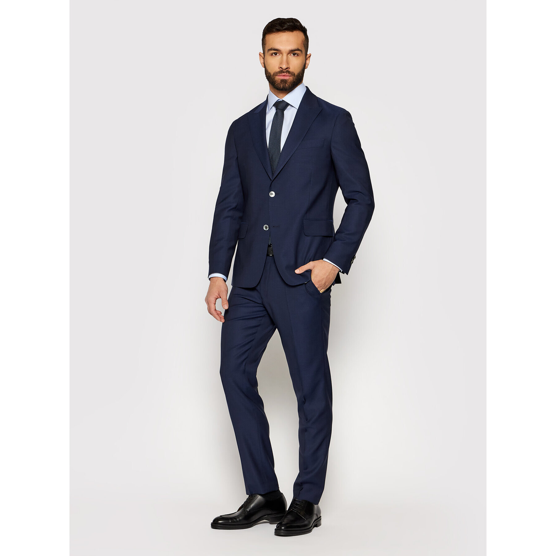 Oscar Jacobson Oblek Faron 2179 5674 Tmavomodrá Slim Fit - Pepit.cz