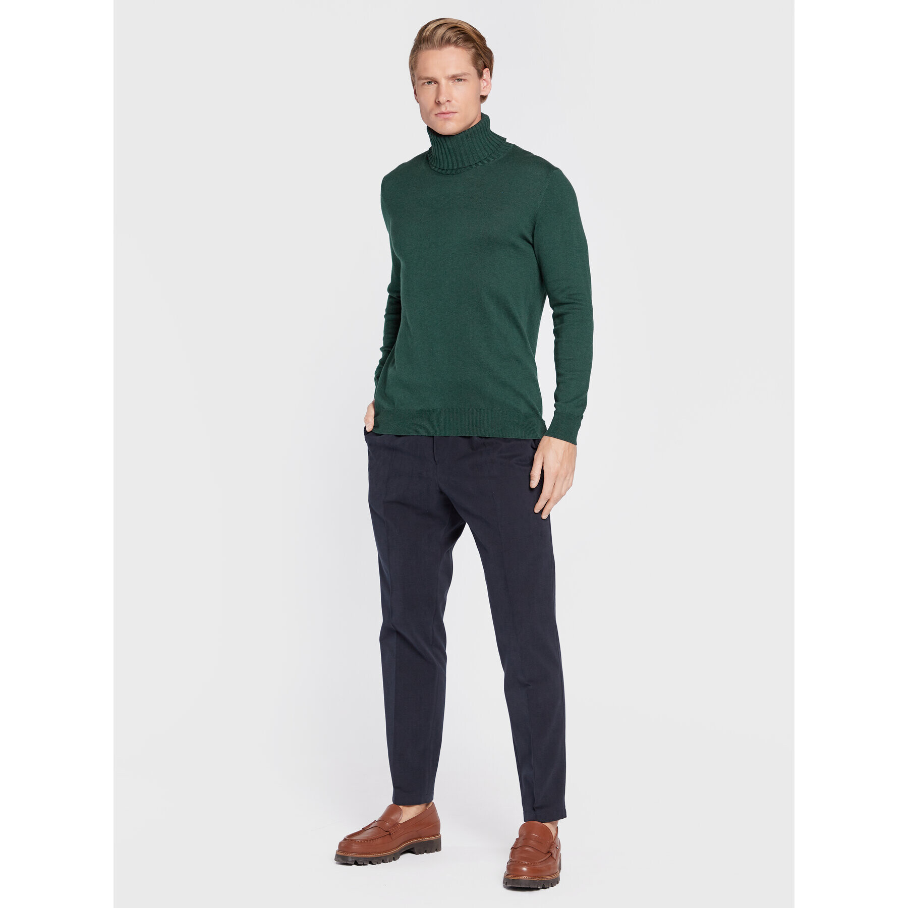 Oscar Jacobson Rolák Salim 6762 4876 Zelená Slim Fit - Pepit.cz