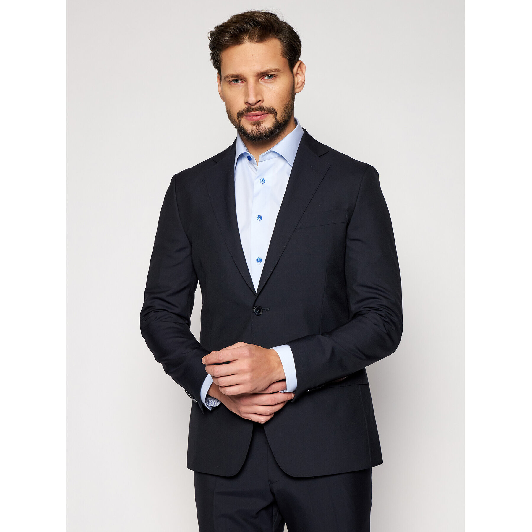 Oscar Jacobson Sako Edmund 3050 8515 Tmavomodrá Slim Fit - Pepit.cz