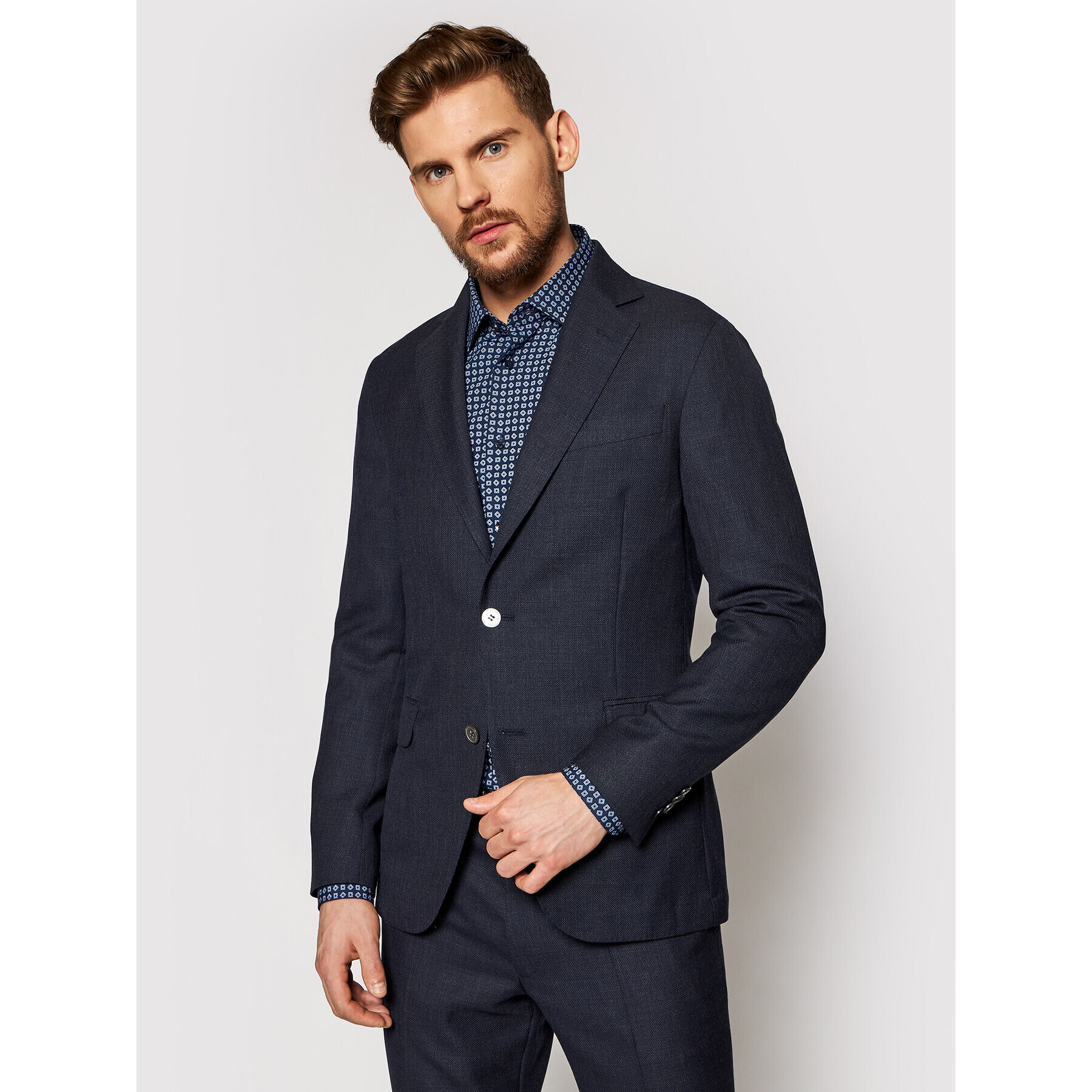 Oscar Jacobson Sako Egel 3363 5027 Tmavomodrá Slim Fit - Pepit.cz