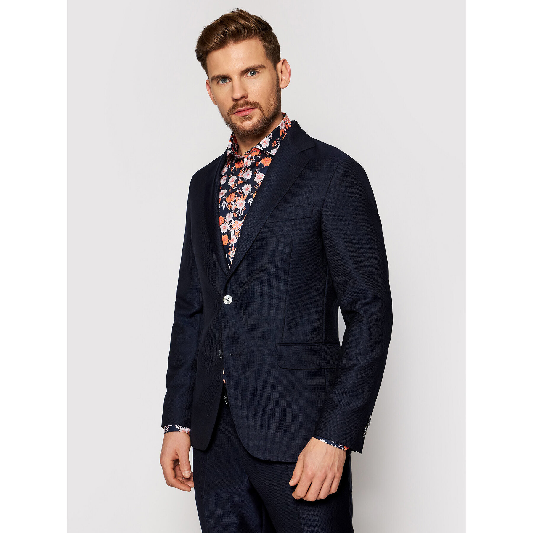 Oscar Jacobson Sako Egel 3363 5027 Tmavomodrá Slim Fit - Pepit.cz