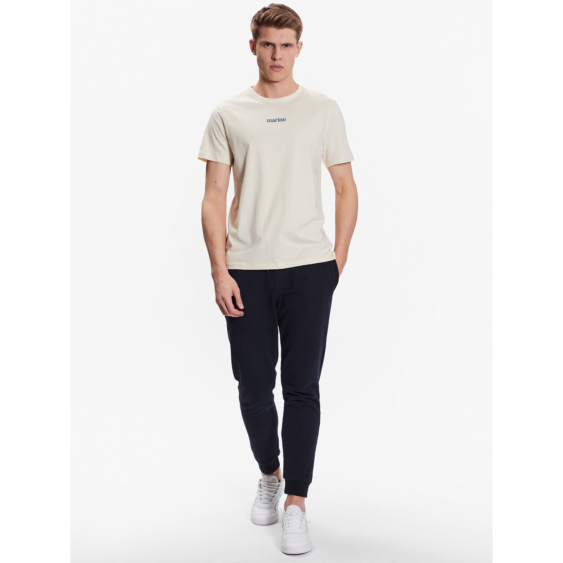 Outhorn T-Shirt TTSHM457 Écru Regular Fit - Pepit.cz