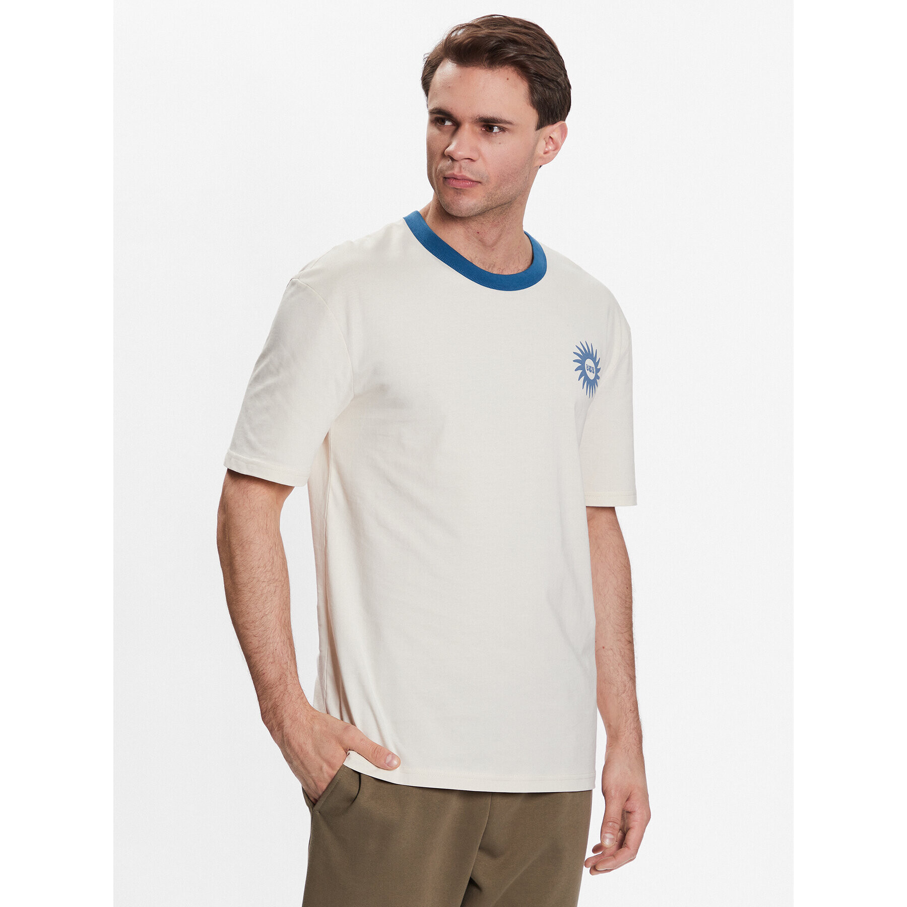 Outhorn T-Shirt TTSHM459 Écru Regular Fit - Pepit.cz