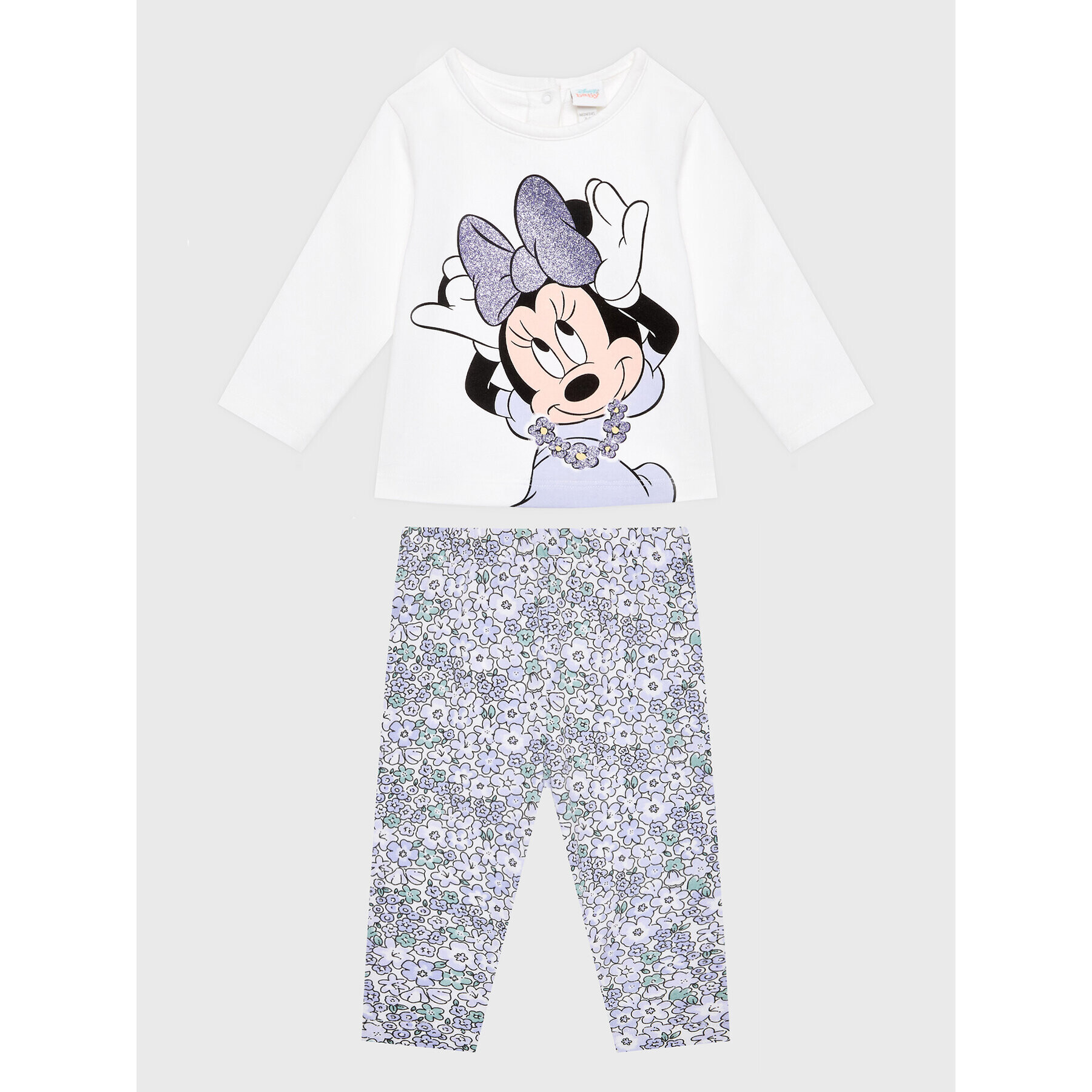 OVS Sada halenka a legíny DISNEY 1756975 Bílá Regular Fit - Pepit.cz