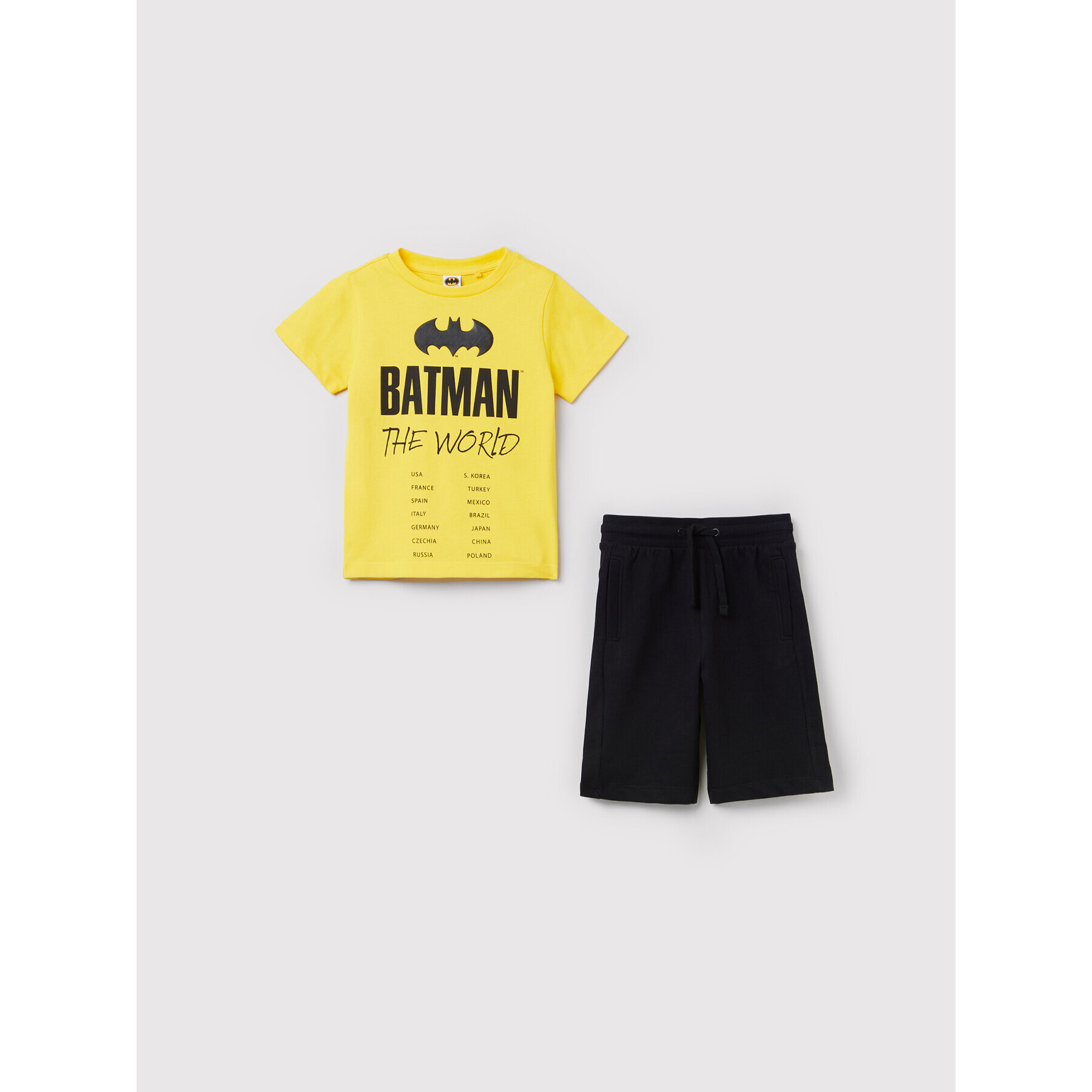 OVS Sada T-shirt a šortky BATMAN 1437965 Žlutá Regular Fit - Pepit.cz