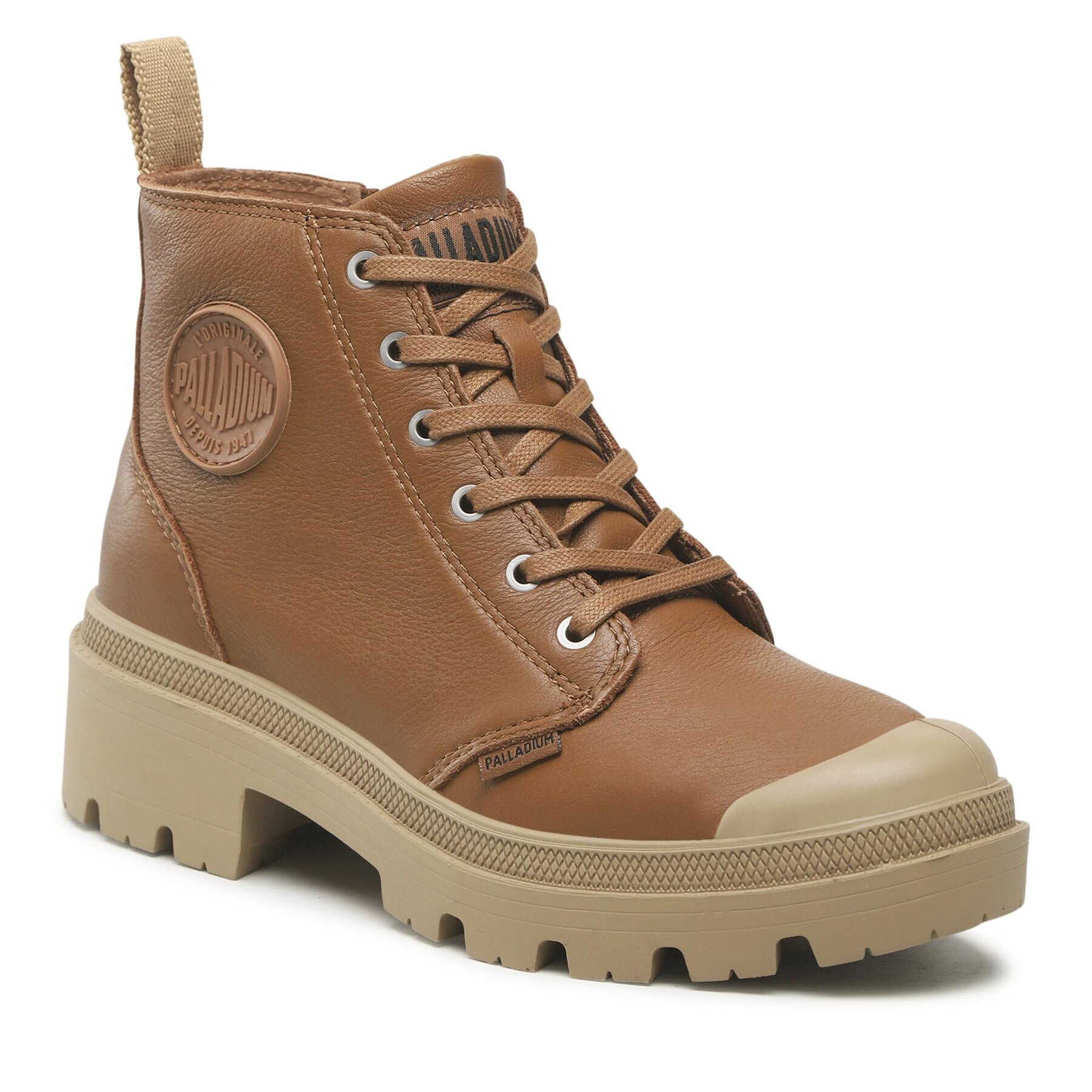 Palladium Turistická obuv Pallabase Leather 96905-252-M Hnědá - Pepit.cz