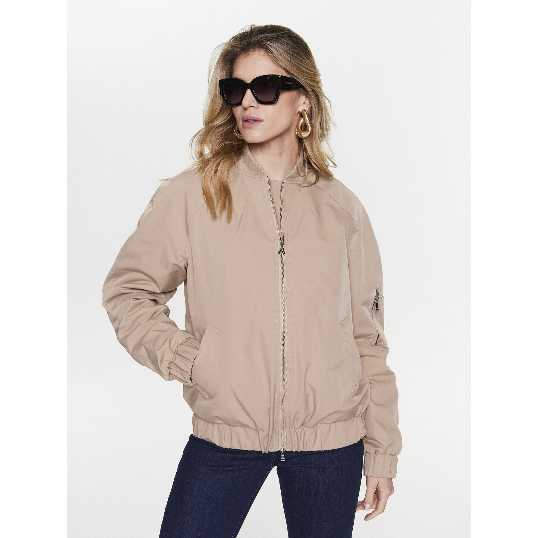 Patrizia Pepe Bunda bomber 8O0061/A203-B752 Béžová Relaxed Fit - Pepit.cz