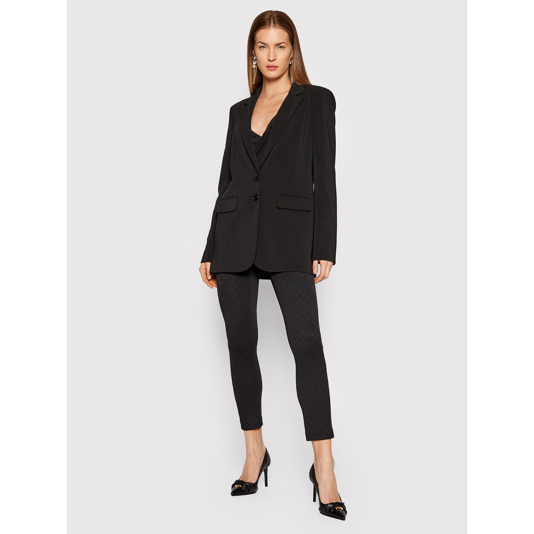 Patrizia Pepe Kalhoty z materiálu 2P0368/A9M2-K411 Černá Slim Fit - Pepit.cz