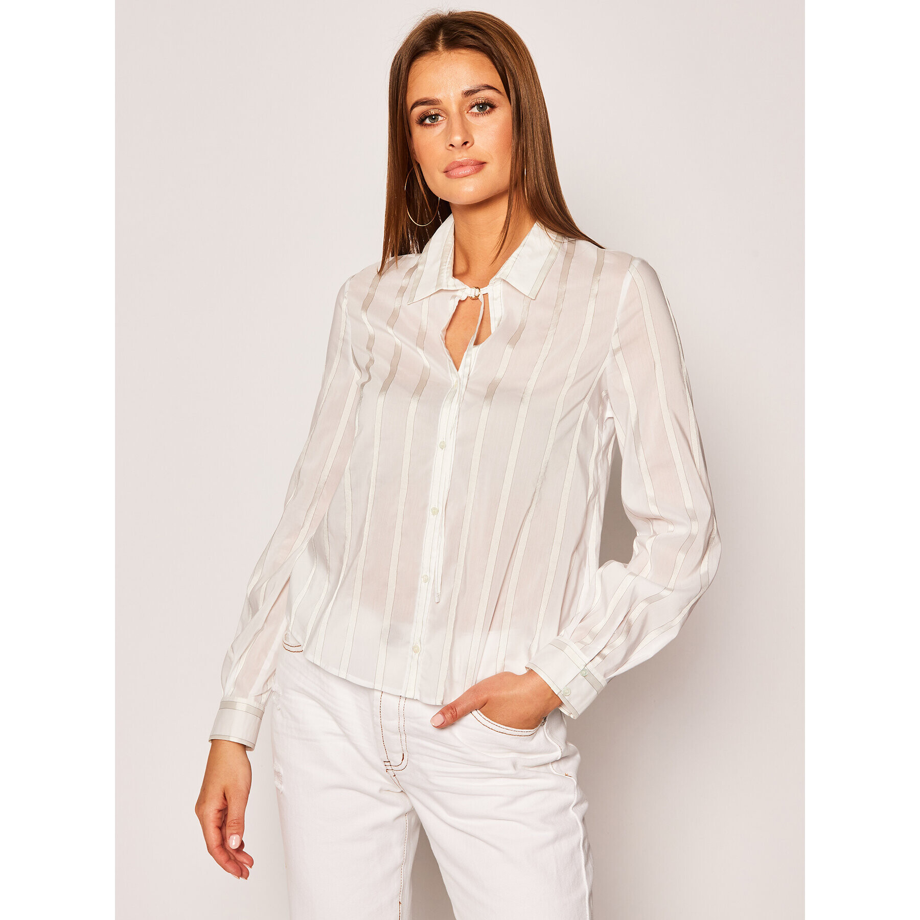 Patrizia Pepe Košile Camicia/Shirt 2C1127/A3ZC-X2IN Bílá Regular Fit - Pepit.cz