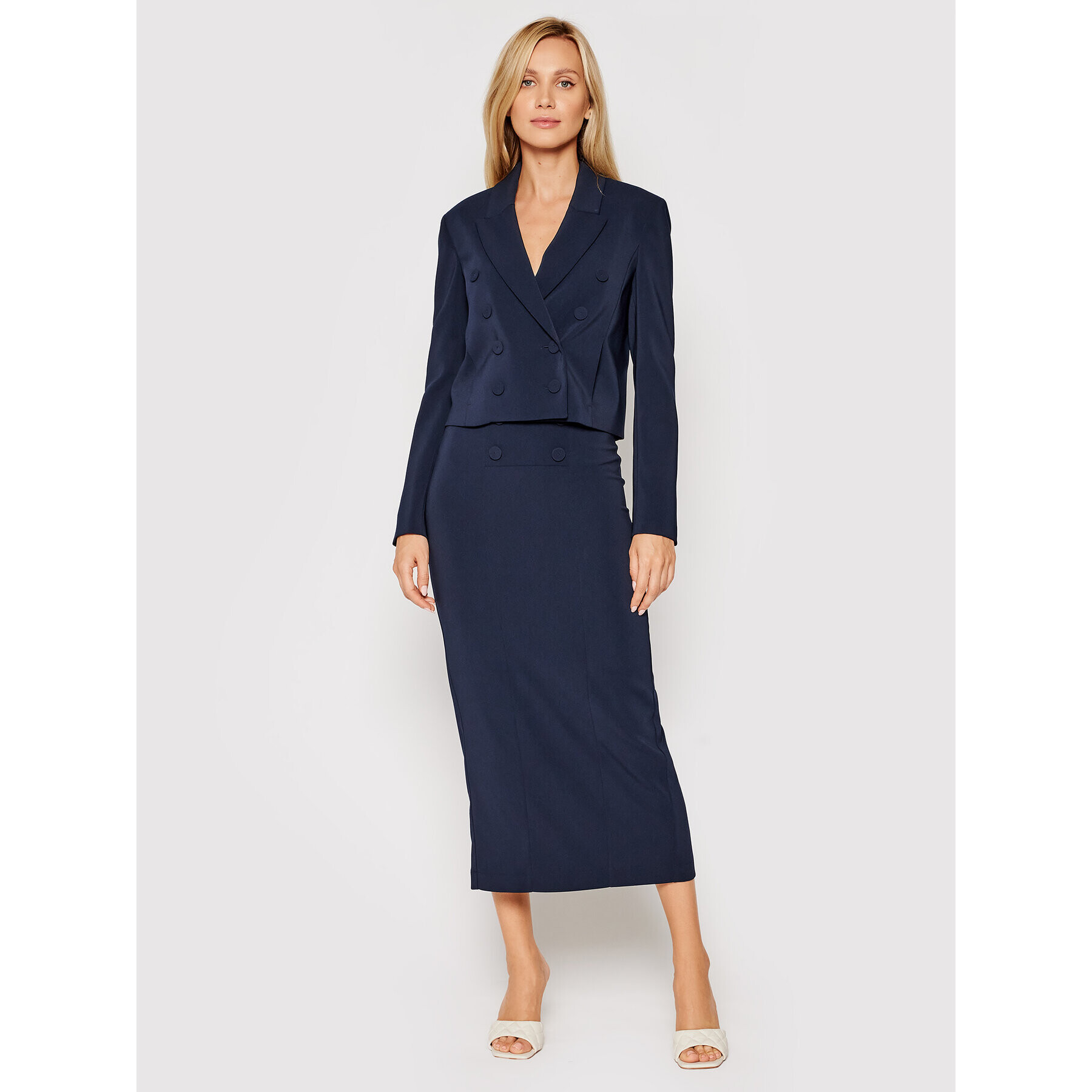 Patrizia Pepe Pouzdrová sukně 8G0240/A6F5-C318 Tmavomodrá Slim Fit - Pepit.cz