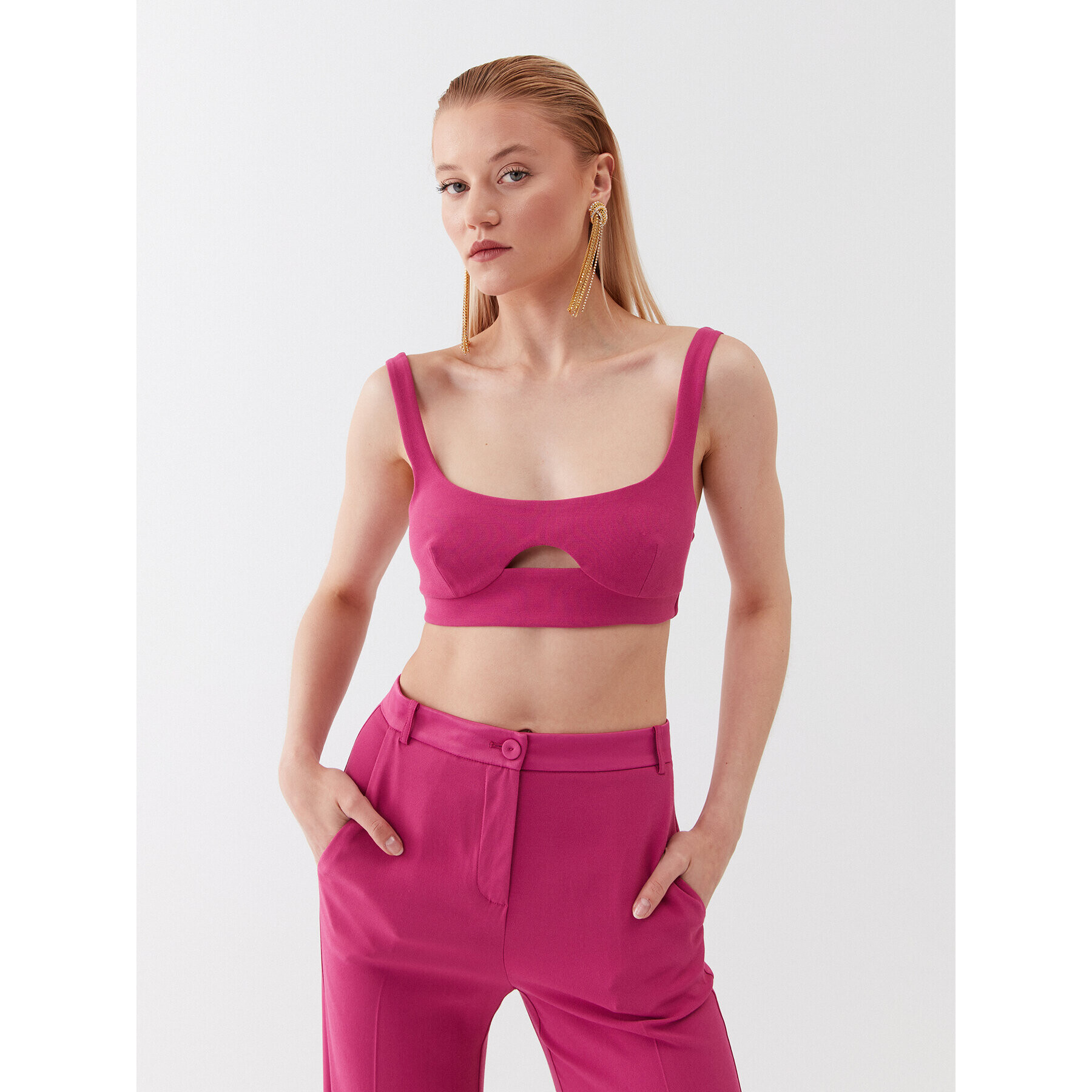 Patrizia Pepe Top 2C1454/A236-M447 Růžová Slim Fit - Pepit.cz