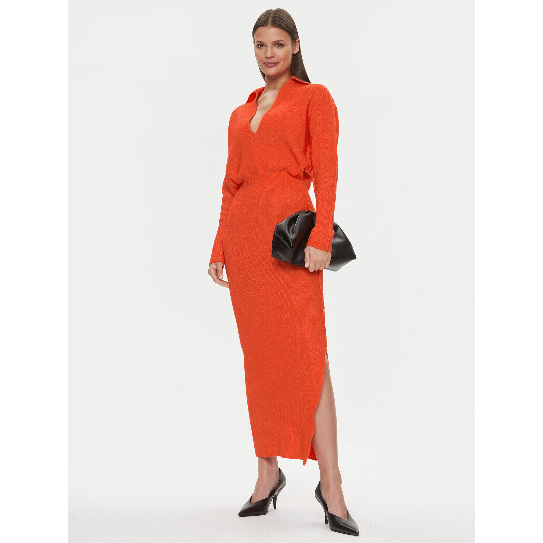 Patrizia Pepe Úpletové šaty 2A2618/K139-R809 Oranžová Regular Fit - Pepit.cz