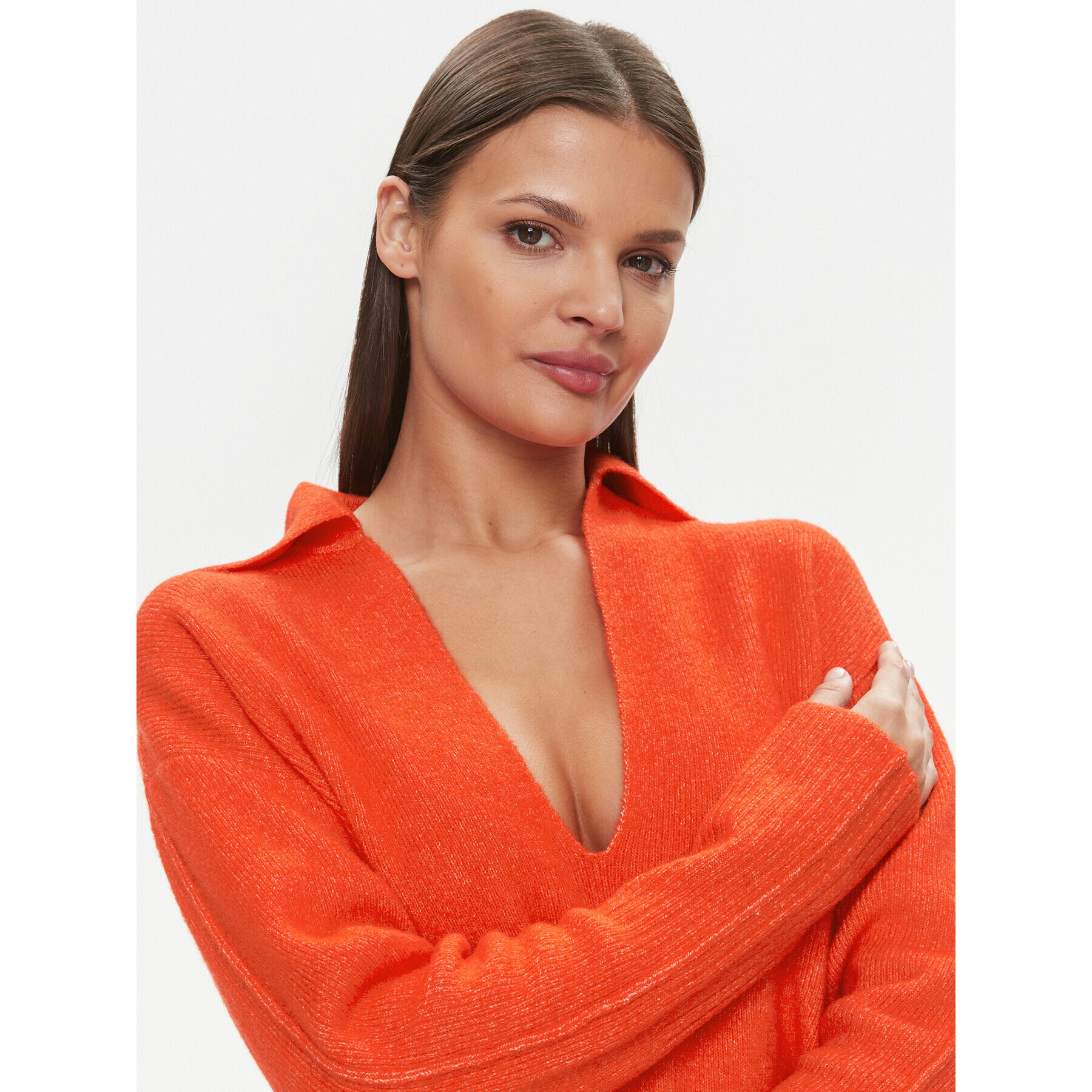 Patrizia Pepe Úpletové šaty 2A2618/K139-R809 Oranžová Regular Fit - Pepit.cz