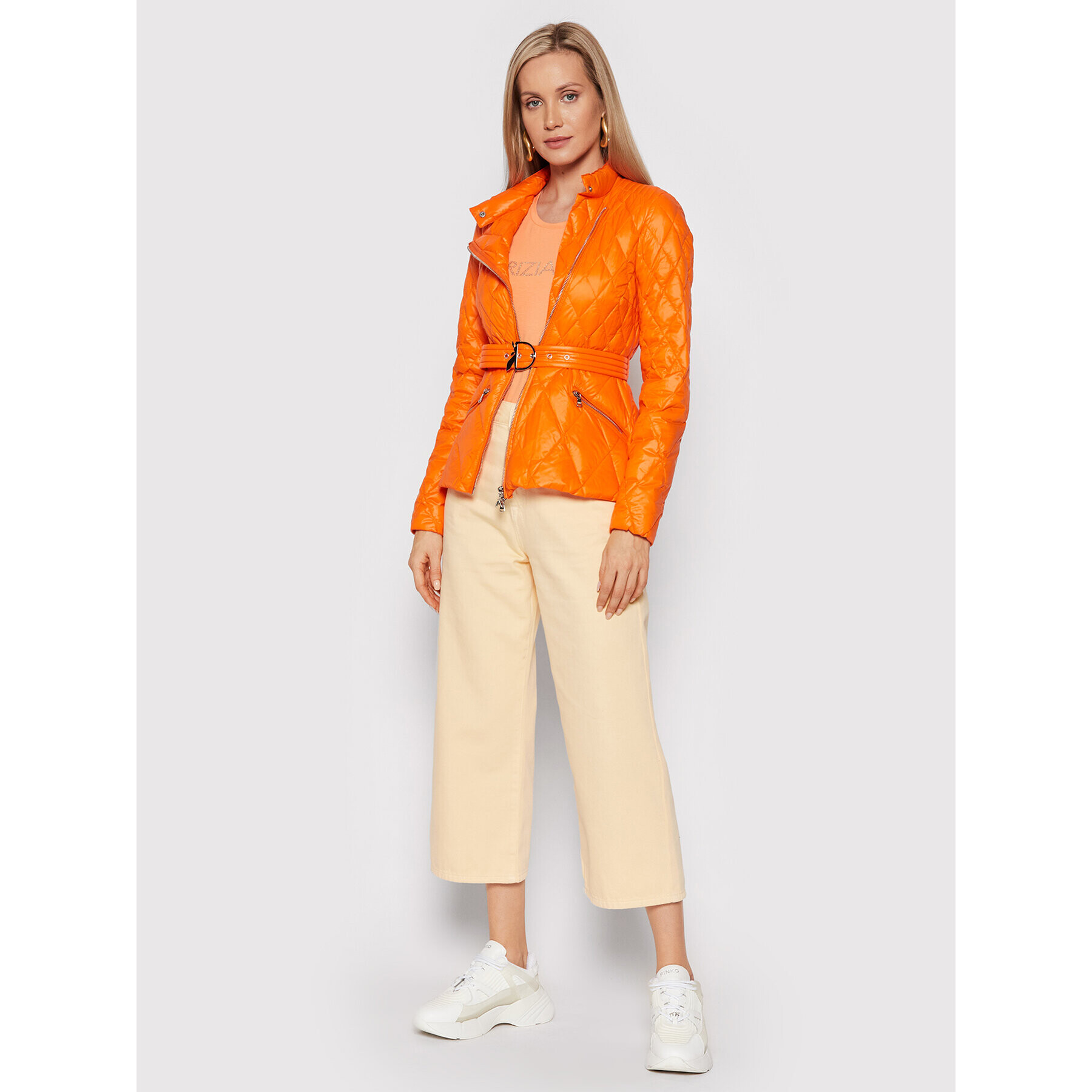 Patrizia Pepe Vatovaná bunda 8O0001/A503-R743 Oranžová Slim Fit - Pepit.cz