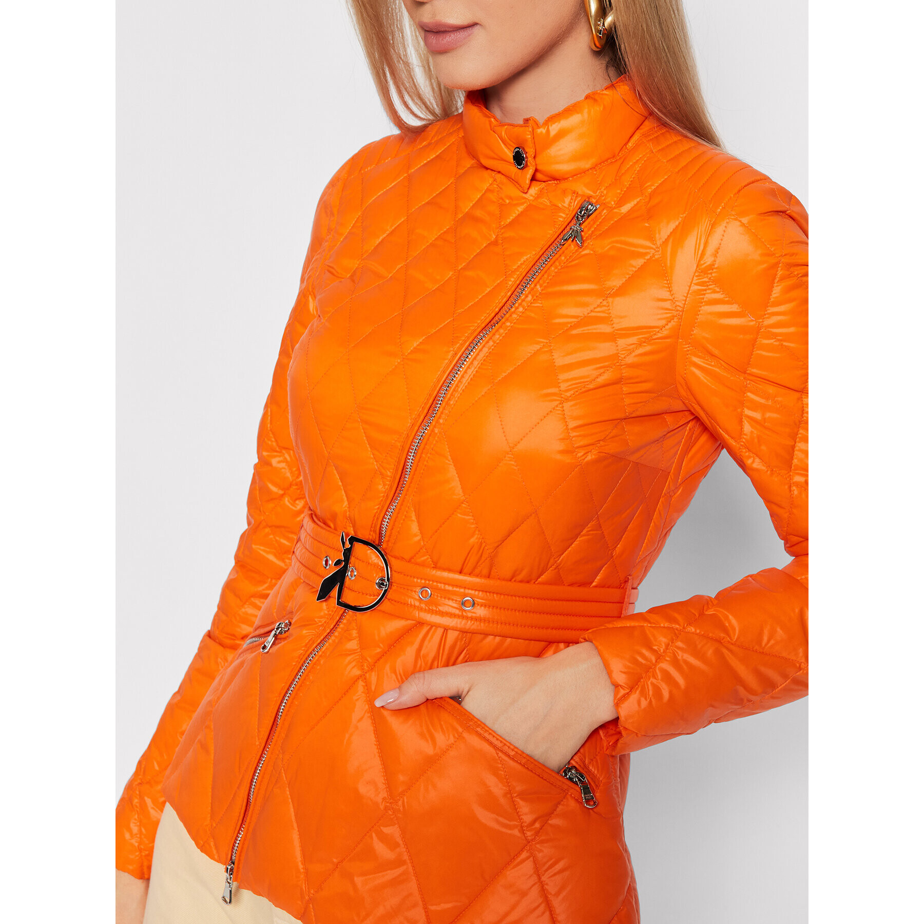 Patrizia Pepe Vatovaná bunda 8O0001/A503-R743 Oranžová Slim Fit - Pepit.cz