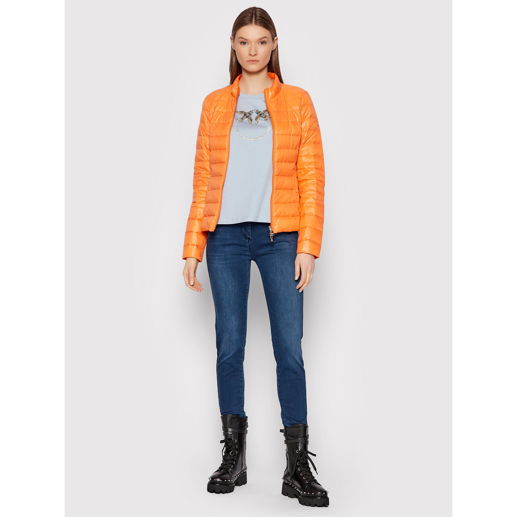 Patrizia Pepe Vatovaná bunda CO0178/A503 J2T9 Oranžová Slim Fit - Pepit.cz