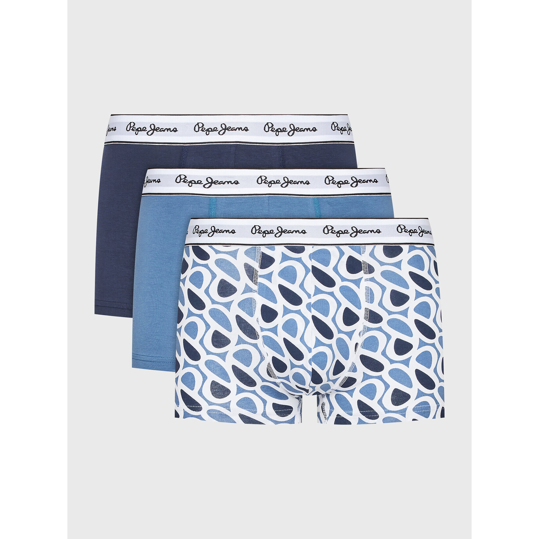 Pepe Jeans Boxerky P Print Tk 3P PMU10969 Tmavomodrá - Pepit.cz