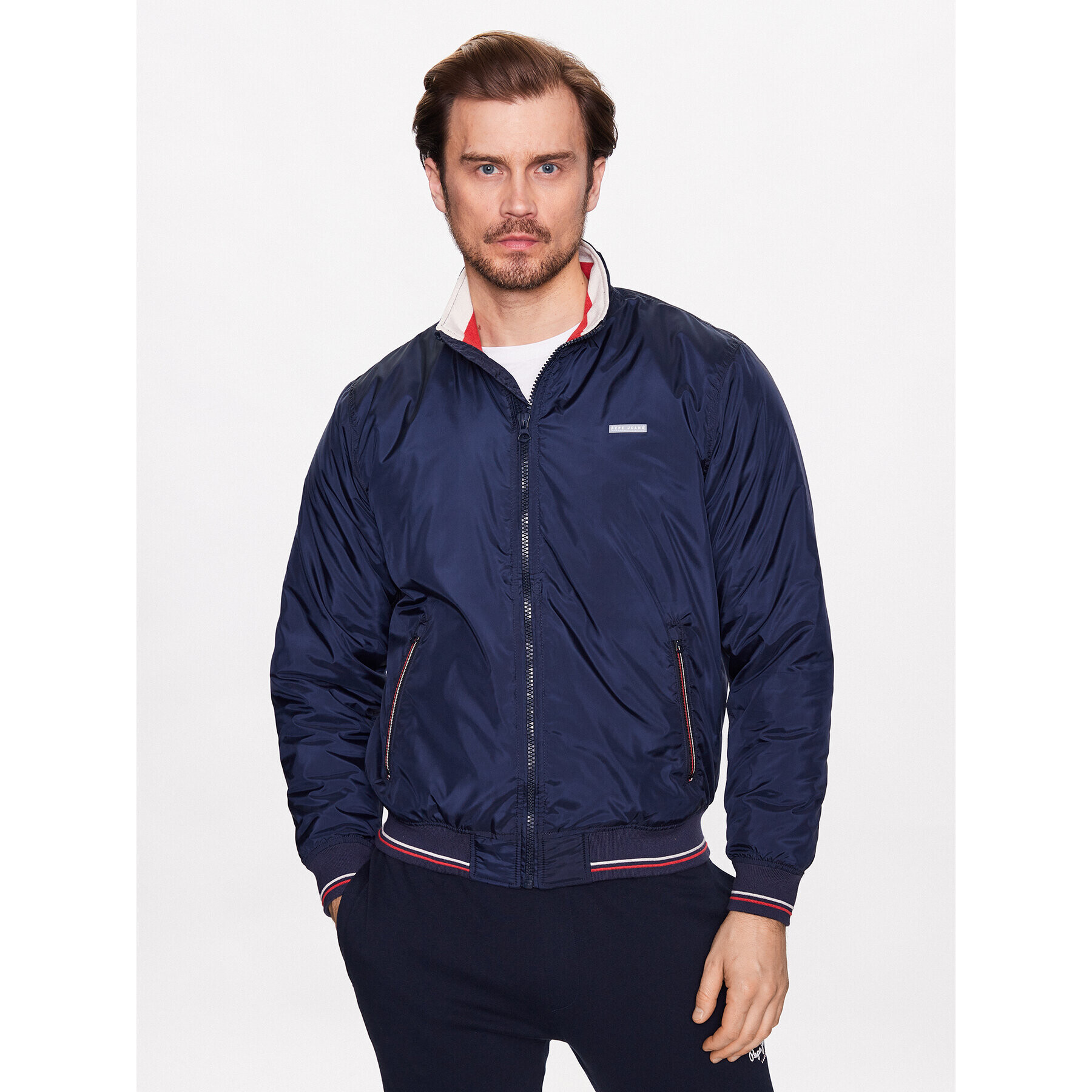 Pepe Jeans Bunda pro přechodné období Carrington PM402716 Tmavomodrá Regular Fit - Pepit.cz