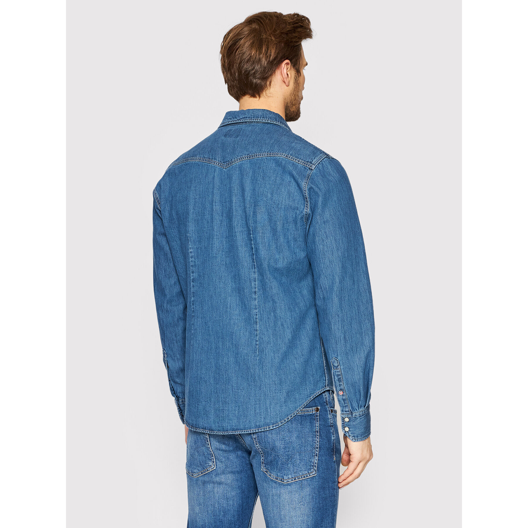 Pepe Jeans džínová košile Carson PM307489 Modrá Regular Fit - Pepit.cz