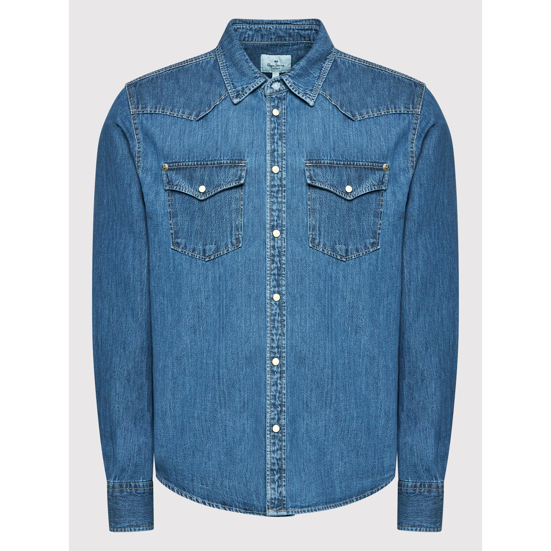 Pepe Jeans džínová košile Carson PM307489 Modrá Regular Fit - Pepit.cz