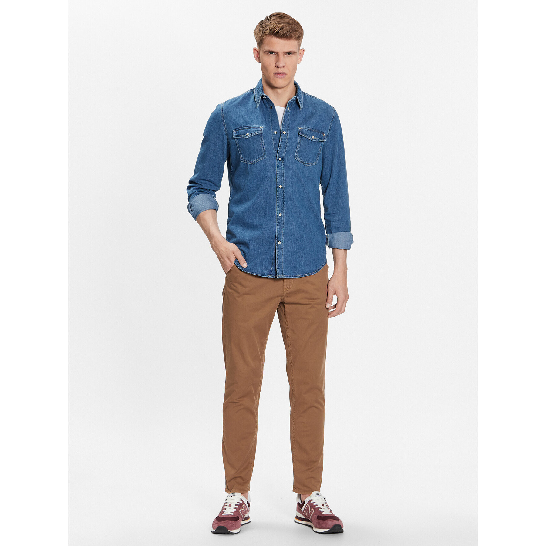 Pepe Jeans džínová košile Hammond PM307509 Modrá Regular Fit - Pepit.cz