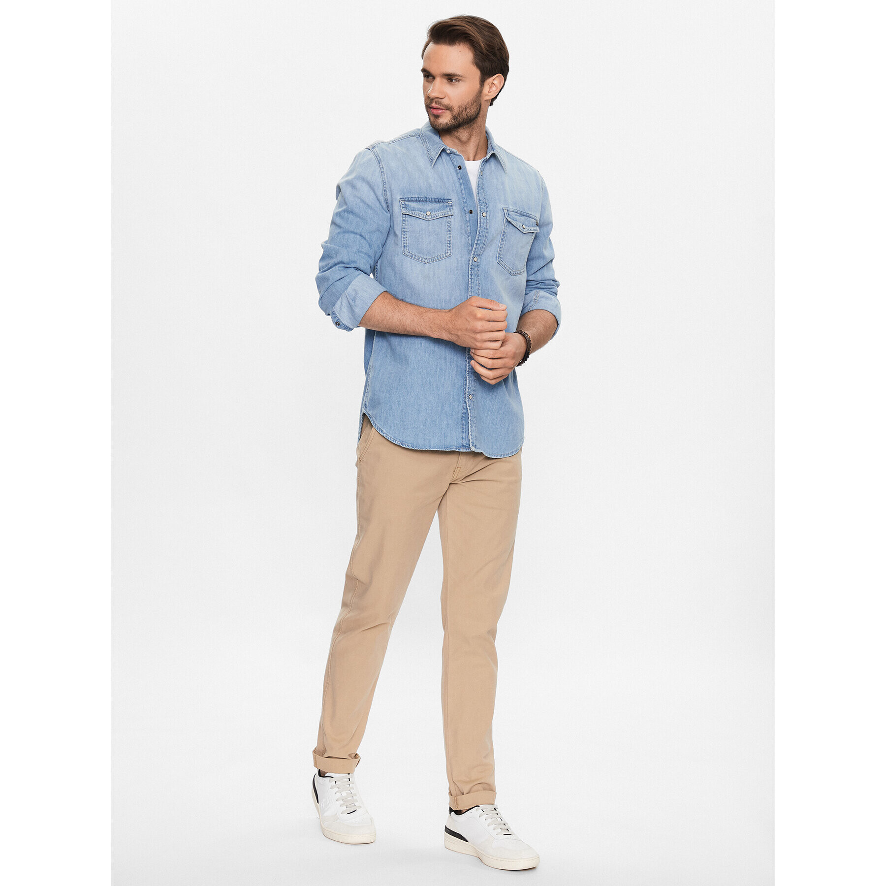 Pepe Jeans džínová košile Hammond PM307509 Modrá Regular Fit - Pepit.cz