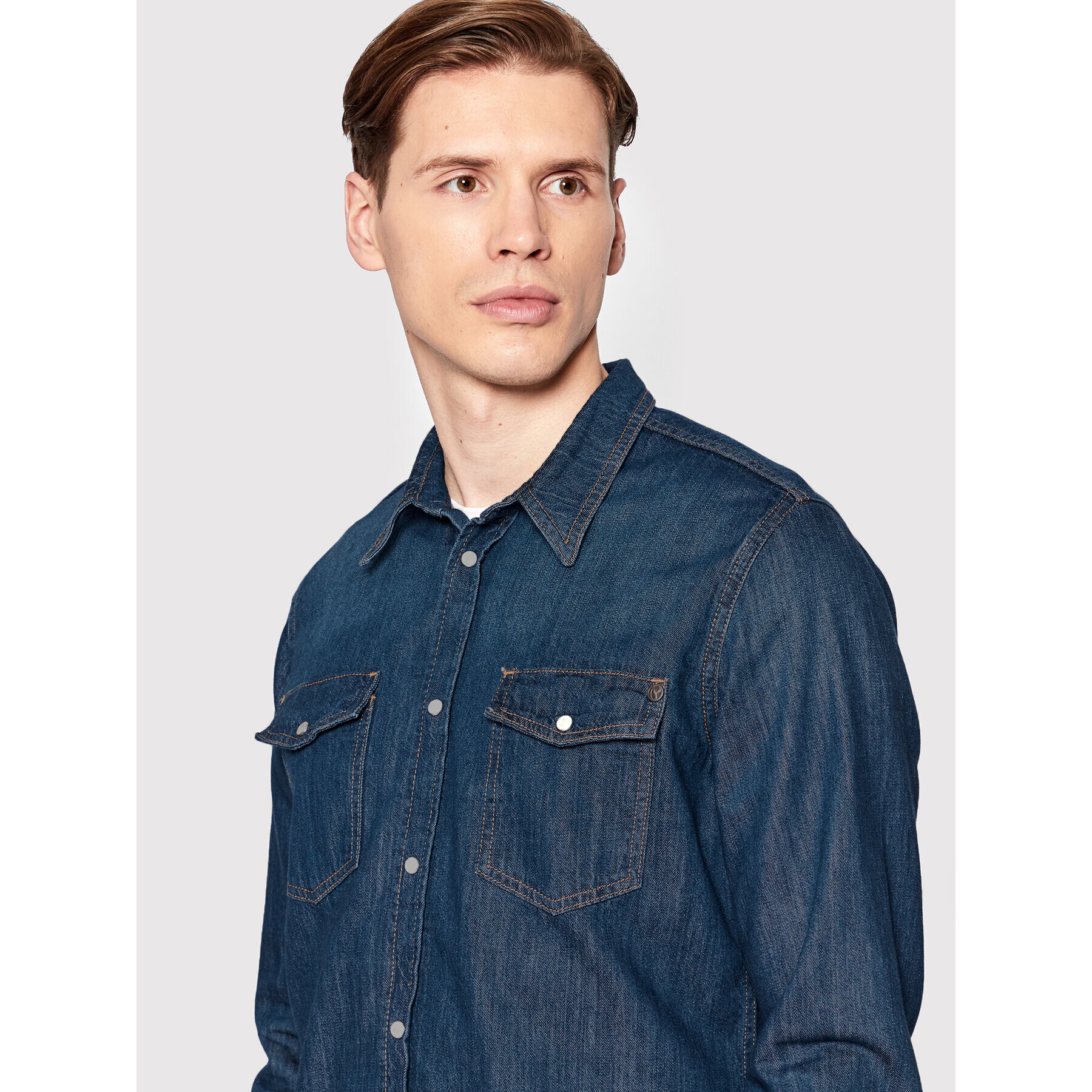 Pepe Jeans džínová košile Hammond PM307509 Tmavomodrá Regular Fit - Pepit.cz