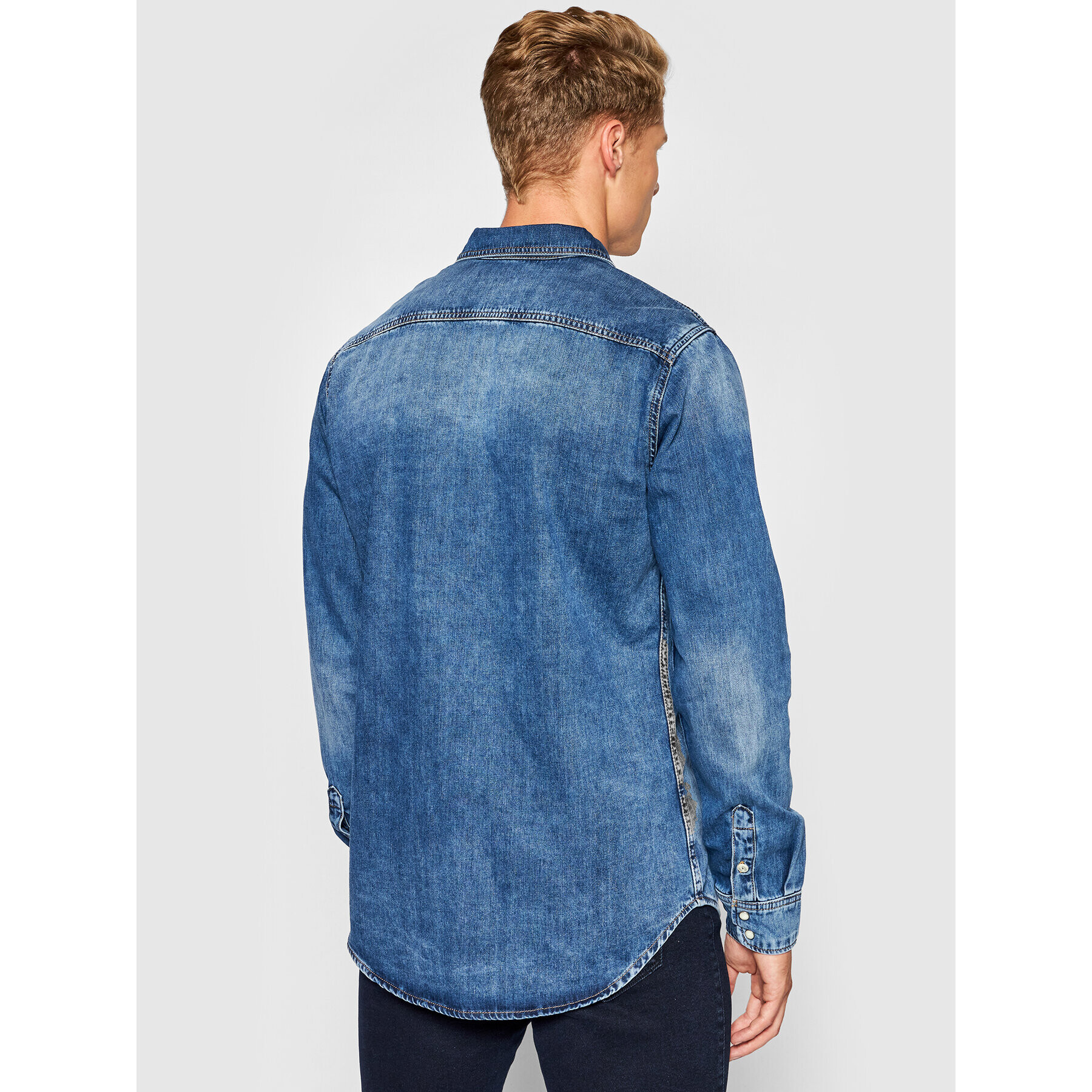 Pepe Jeans džínová košile Hammond Wiser PM307266 Modrá Regular Fit - Pepit.cz