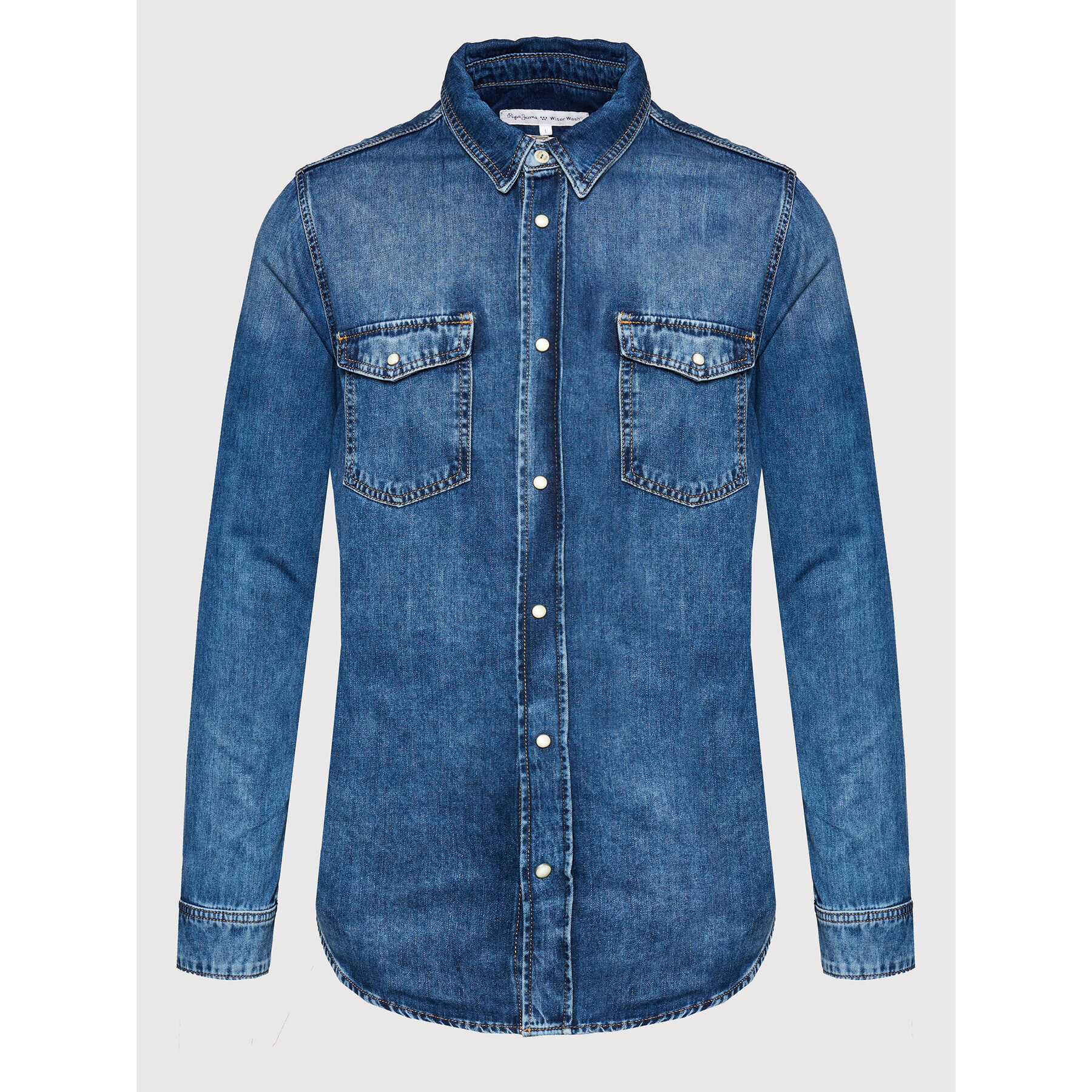 Pepe Jeans džínová košile Hammond Wiser PM307266 Modrá Regular Fit - Pepit.cz