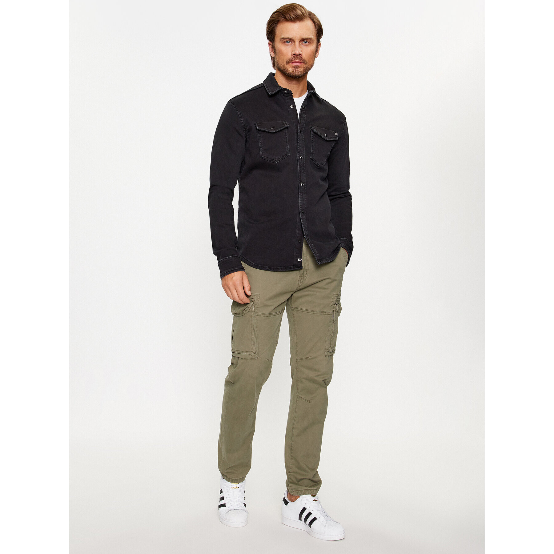 Pepe Jeans džínová košile PM307490 Černá Slim Fit - Pepit.cz