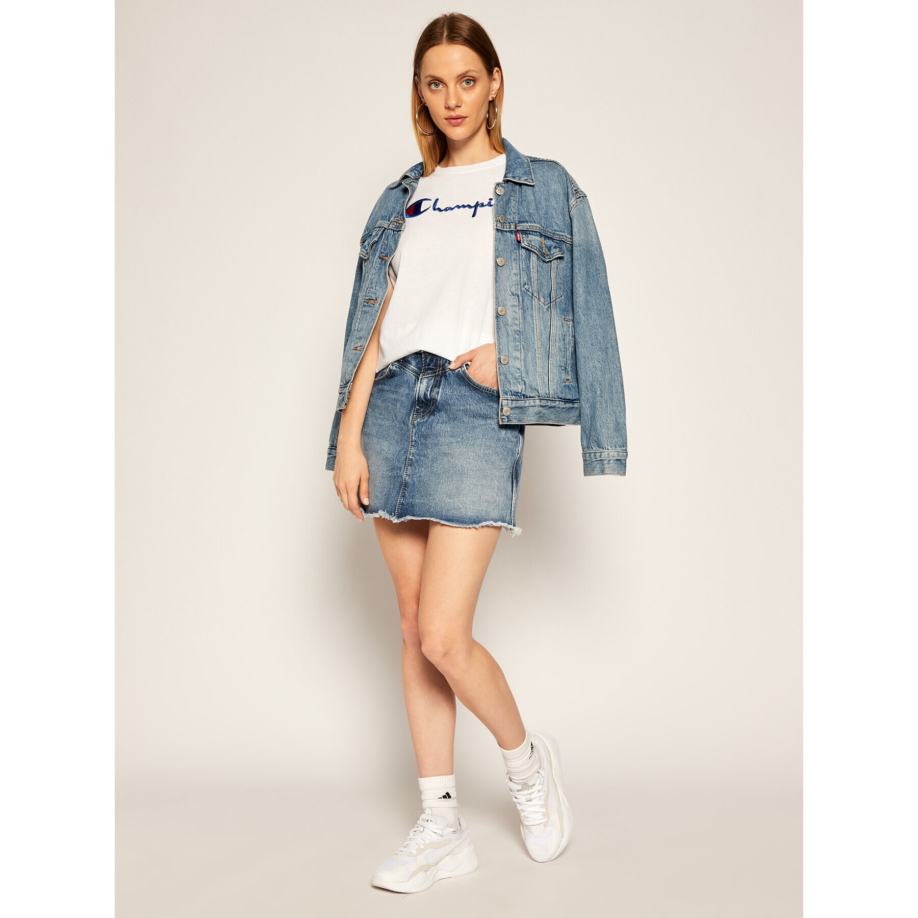 Pepe Jeans Džínová sukně PEPE ARCHIVE Rachel PL900877 Tmavomodrá Regular Fit - Pepit.cz