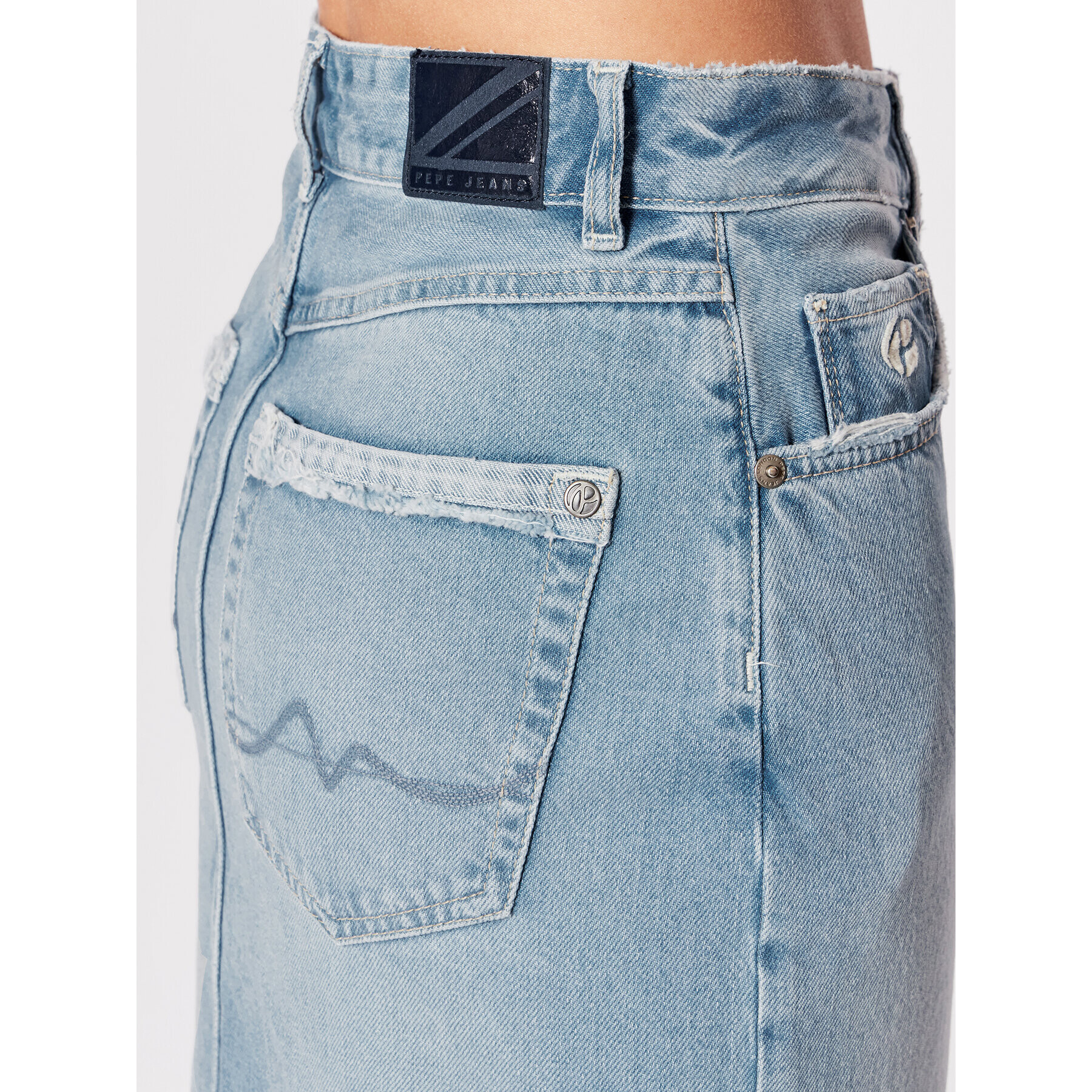 Pepe Jeans Džínová sukně Piper Reclaim PL900982 Modrá Regular Fit - Pepit.cz