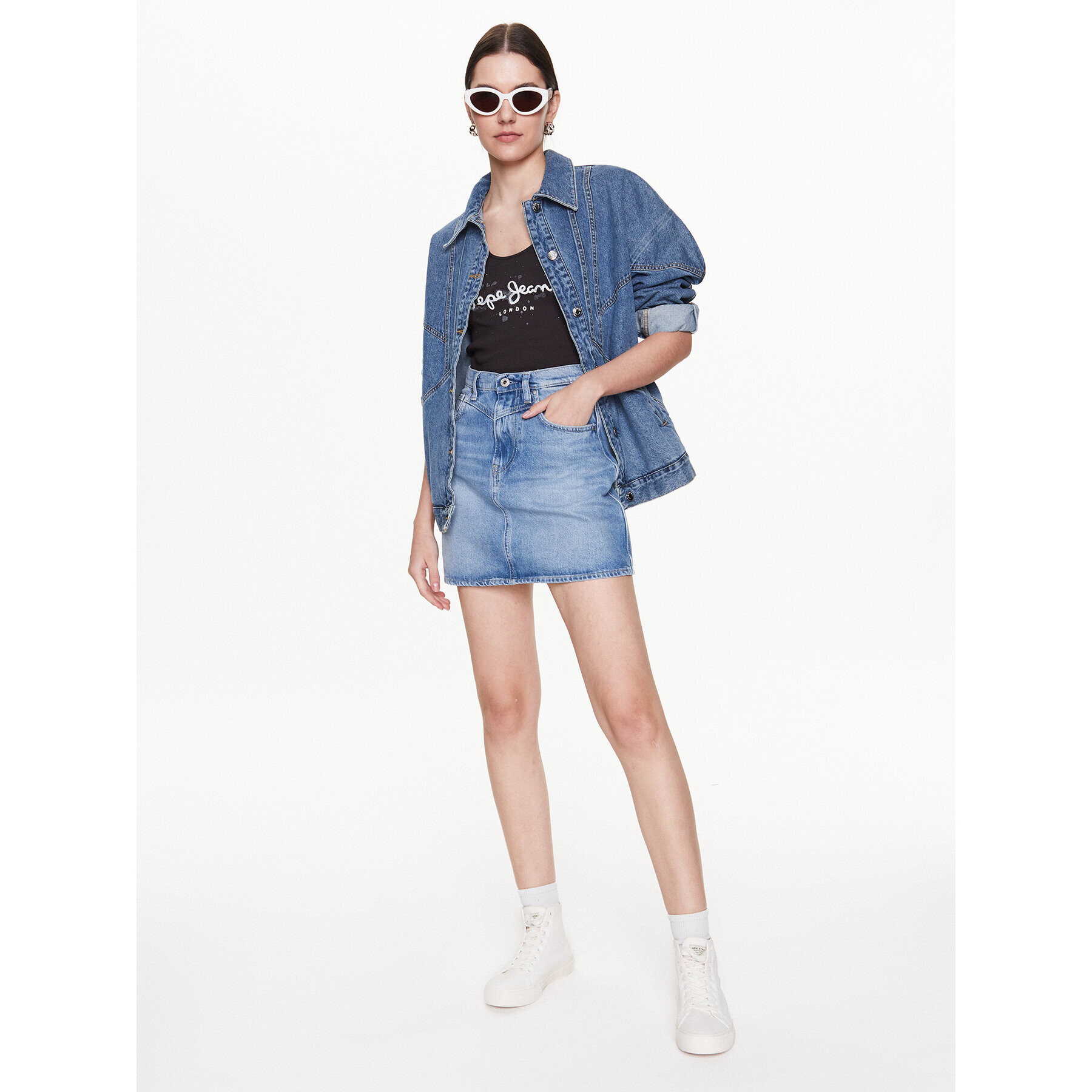 Pepe Jeans Džínová sukně Rachel Skirt PL900979PE9 Modrá Regular Fit - Pepit.cz