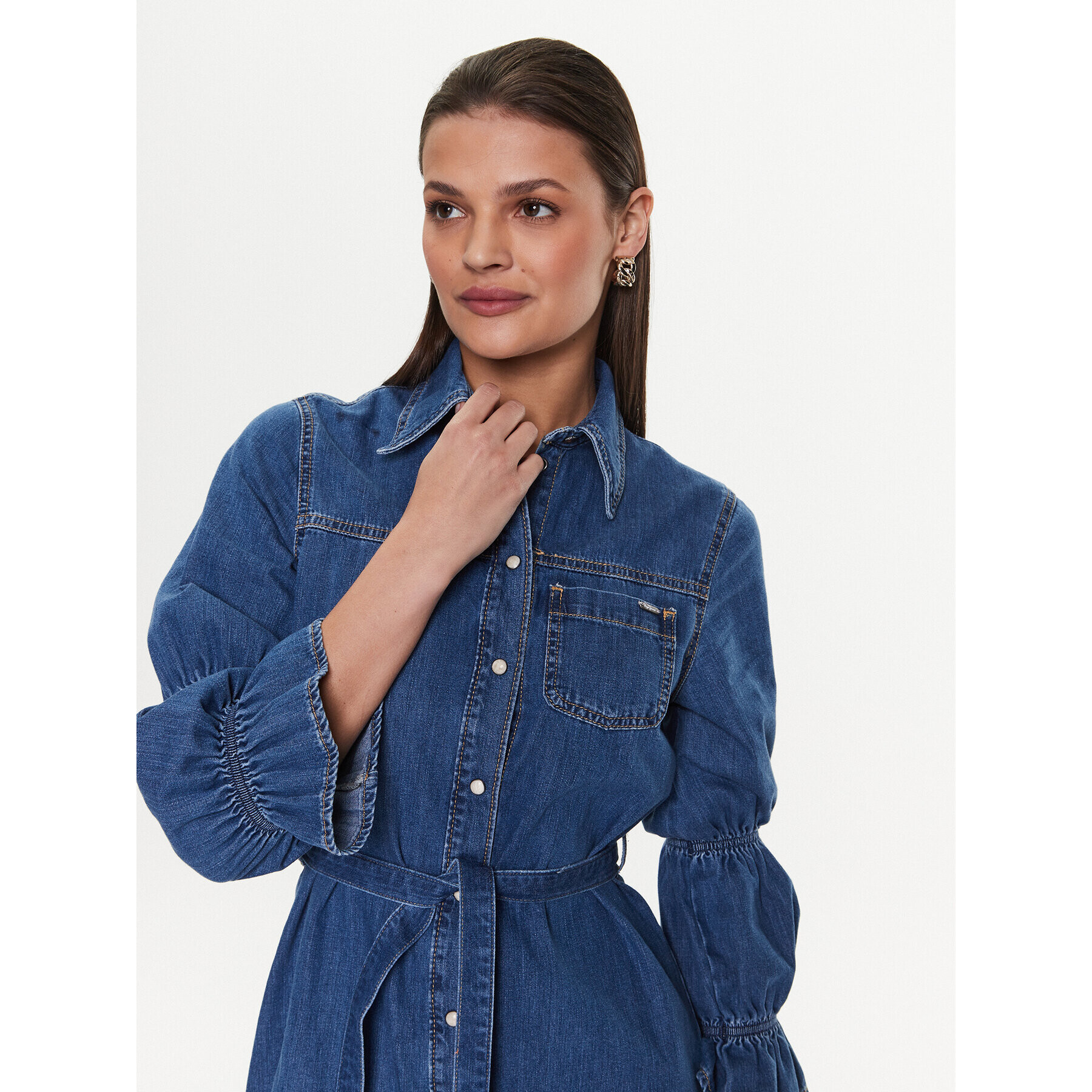 Pepe Jeans Džínové šaty Elodie PL953196 Modrá Regular Fit - Pepit.cz